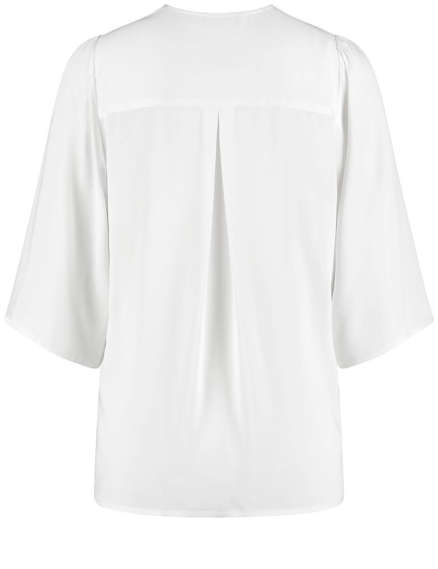 Taifun Kurzarmbluse - Unifarbene Damenbluse mit Kräuseldetails