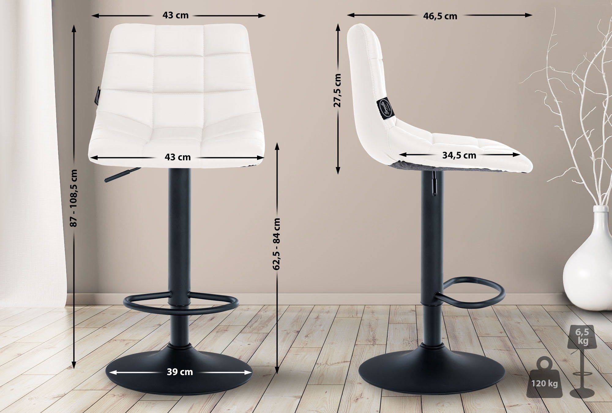 CLP Barhocker Jerry Kunstleder (2er Set, 2 St., 2er), höhenverstellbarer un günstig online kaufen