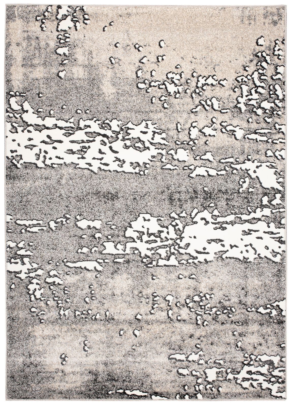 Mazovia Designteppich Modern Teppich für Wohnzimmer - Abstrakt - Beige Grau, 80 x 150 cm, Abstrakt, Modern, Höhe 11 mm, Kurzflor - niedrige Florhöhe, Weich