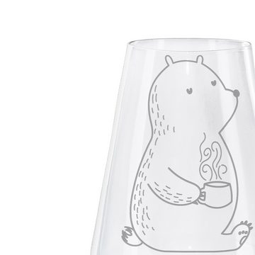 Mr. & Mrs. Panda Weißweinglas Bär Kaffee - Transparent - Geschenk, Teddy, Coffee, Weißweinglas, Ted, Premium Glas, Liebevoll gestaltet