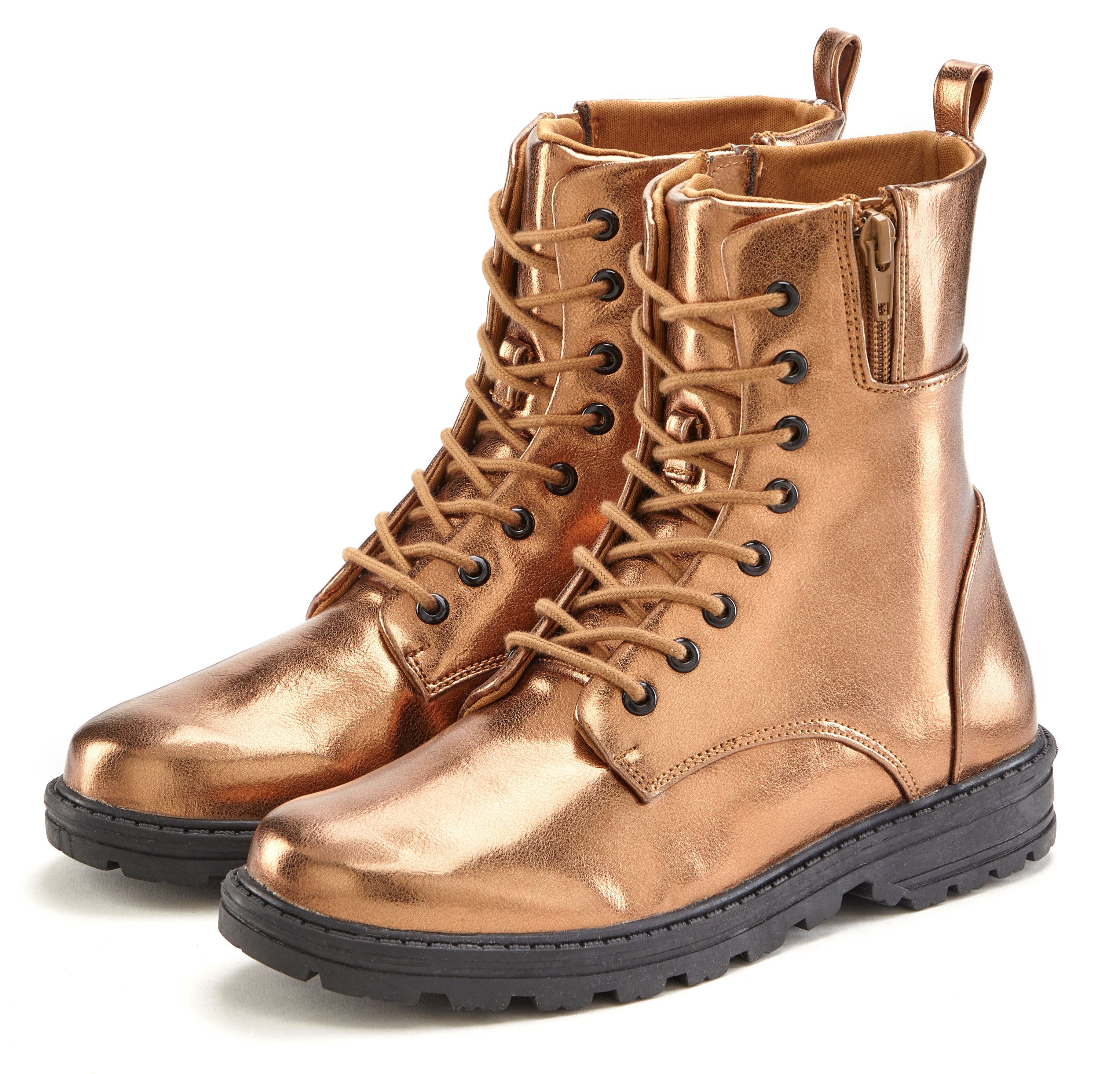 LASCANA Stiefelette im angesagten Metallic-Look, Stiefel, Boots VEGAN günstig online kaufen