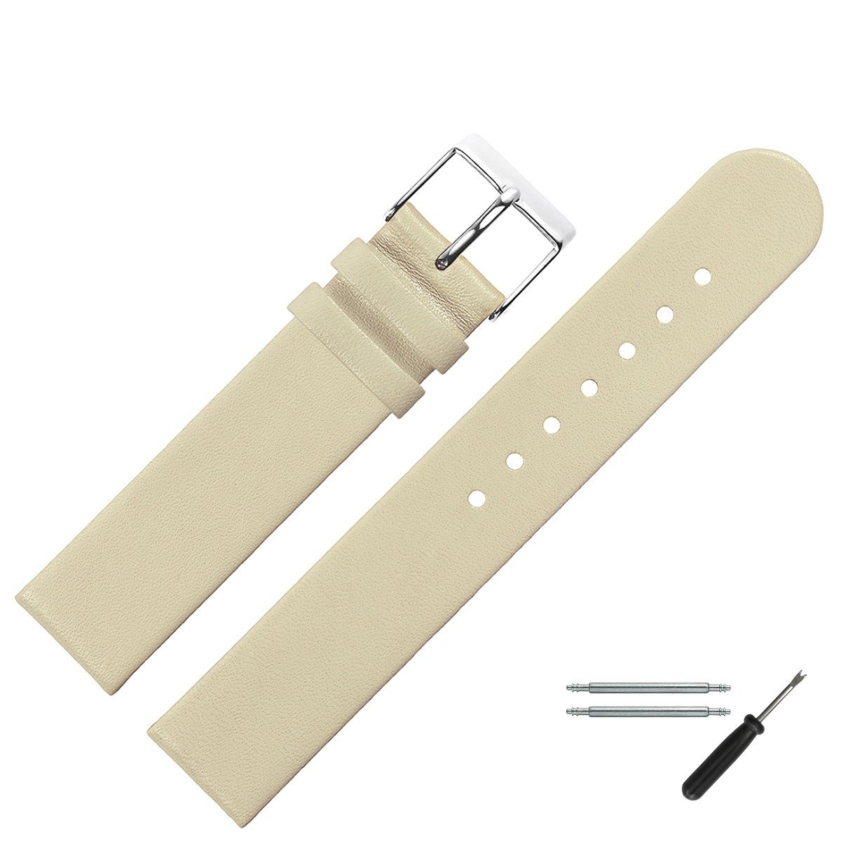 MARBURGER Uhrenarmband 16mm Schlangenleder - Mit Montage-Set