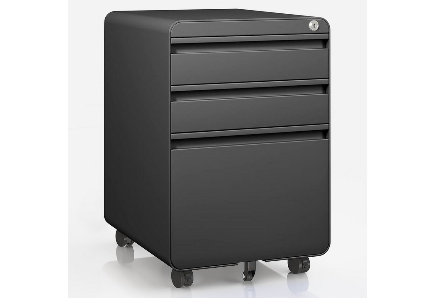 Dripex Aktenschrank Metall Rollcontainer Stahl Büroschrank mit 2/3 Schubladen