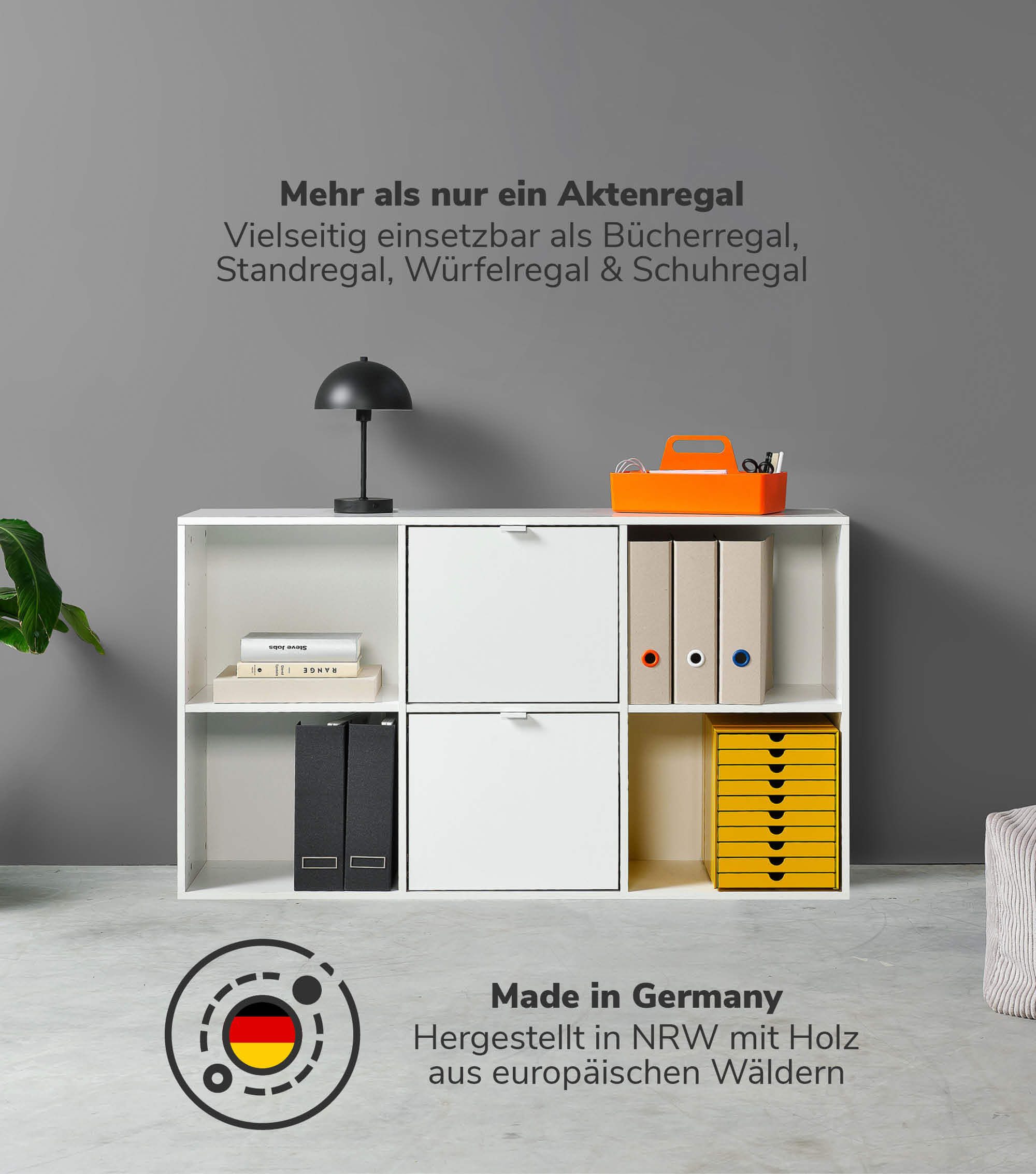 mokebo Aktenregal Der Verstauer, 4 Fächer günstig online kaufen