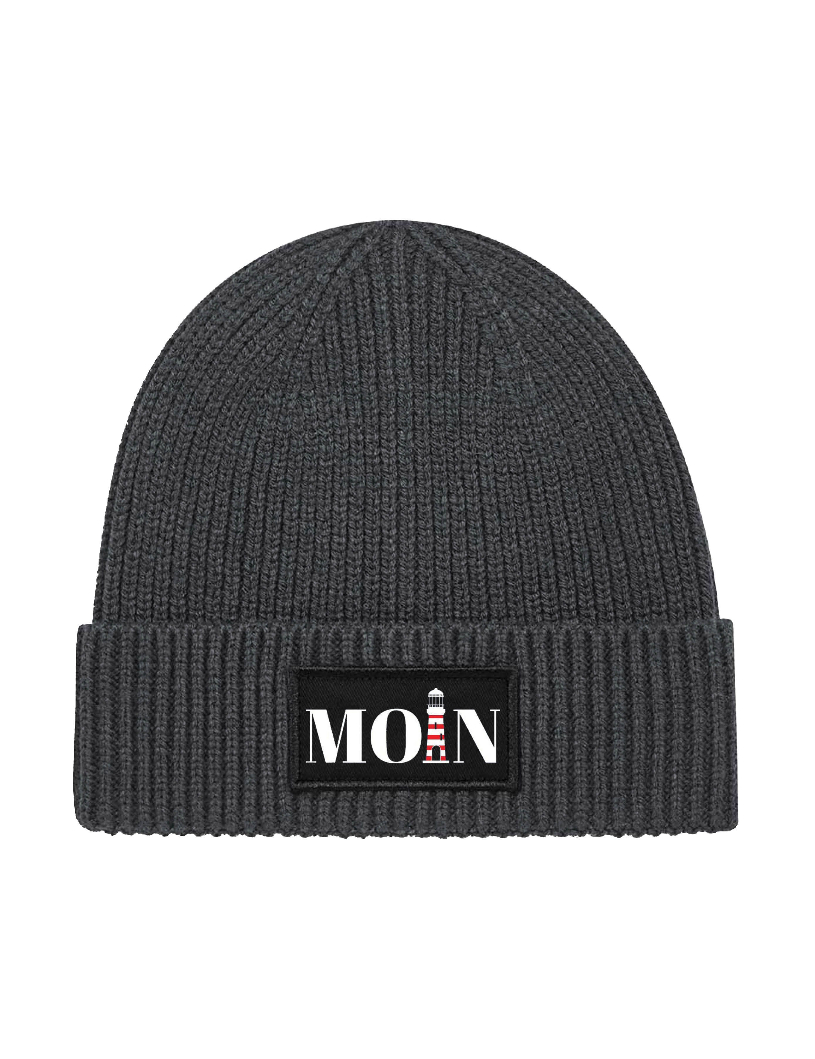 Beanie Unisex Strick Beanie Mütze mit Moin Leuchtturm Aufdruck Geschenk