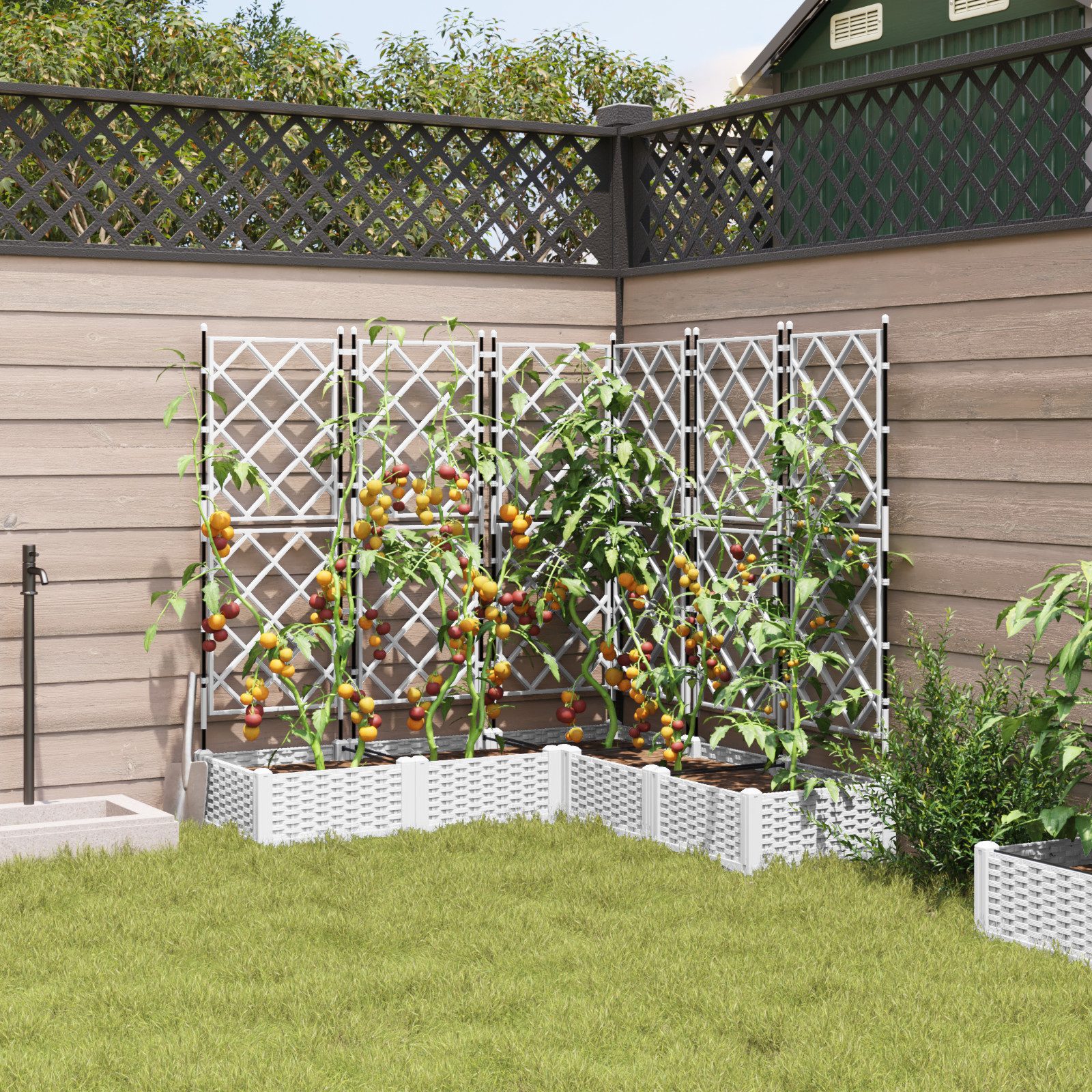 vidaXL Blumentopf Pflanzkasten mit Rankgitter 5 günstig online kaufen