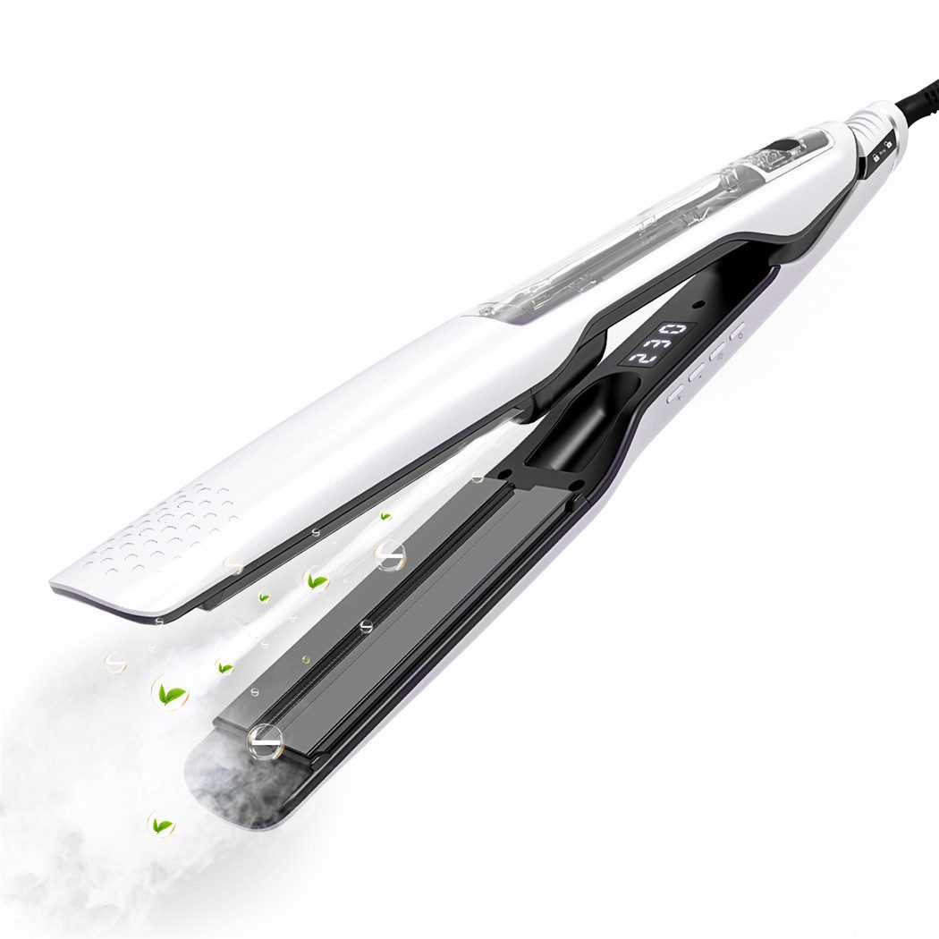 inkint Dampf-Haarglätter mit extrabreiter 40mm Heizplatte LCD-Anzeige 100-230℃ Keramik-Beschichtung, 14 einstellbareTemperaturstufe professionelles Glätteisen