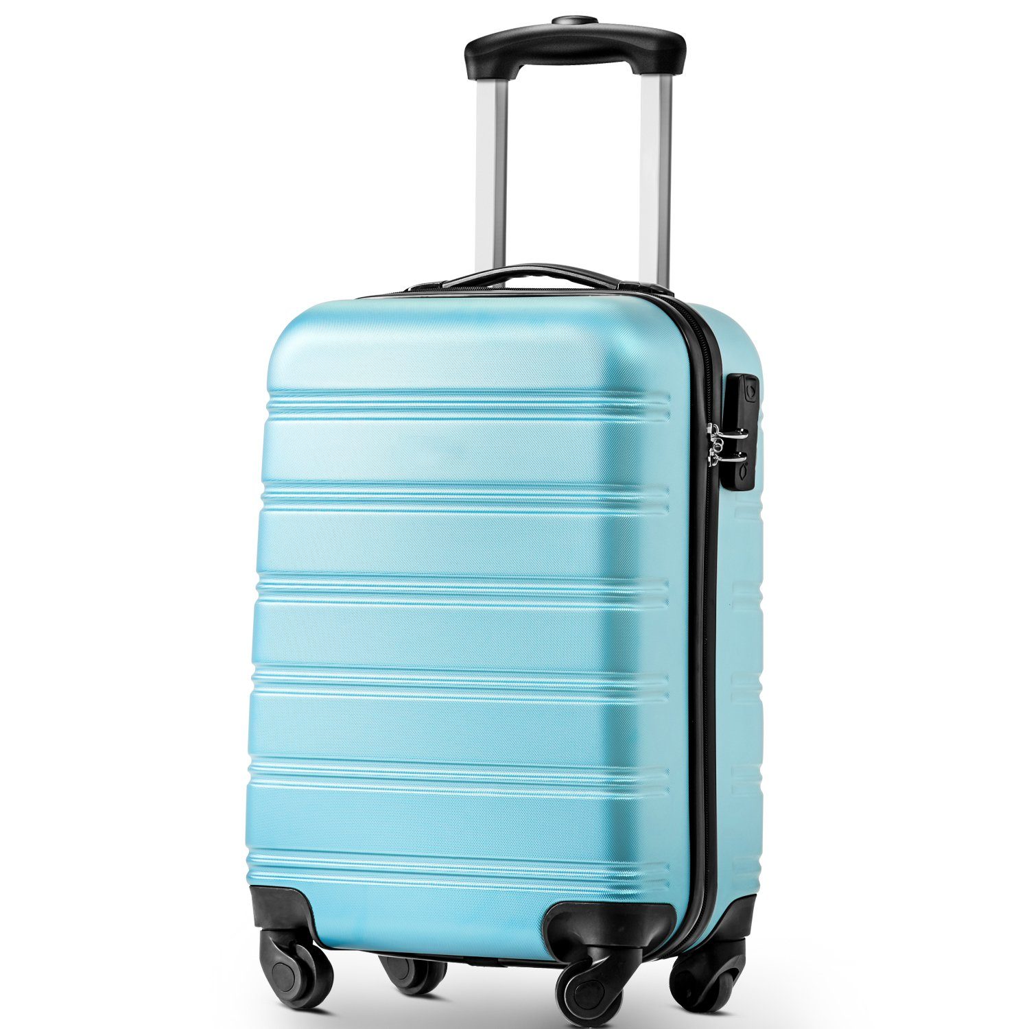 Räder Kunststoff 360° Viel Stauraum leises Rollen, 4 Blau REDOM ABS-Material, Reisekoffer, Material-ABS Hartschalen-Trolley Universal- Rollkoffer, Handgepäck