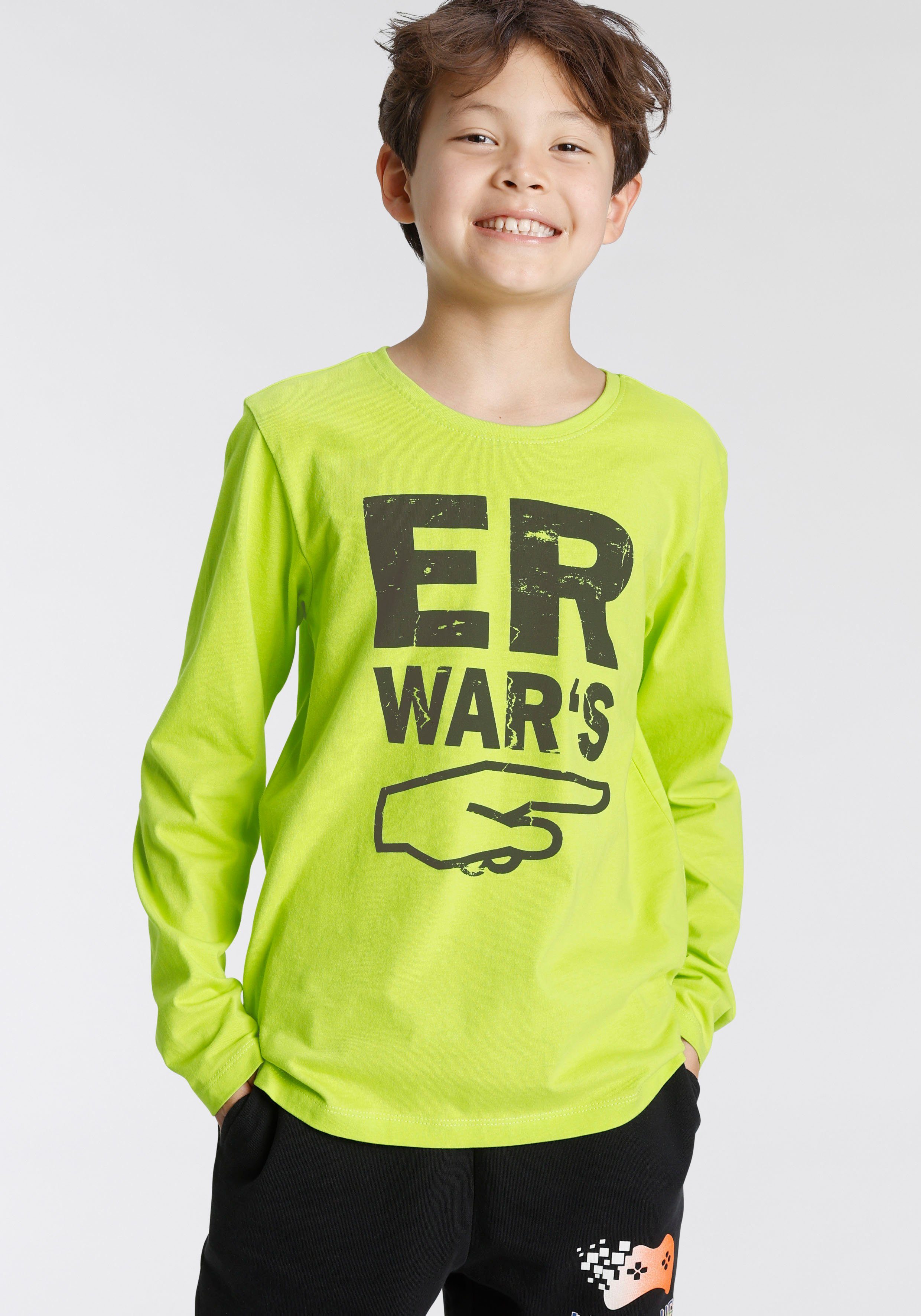 Langarmshirt KIDSWORLD Sprücheshirt WAR`S ER