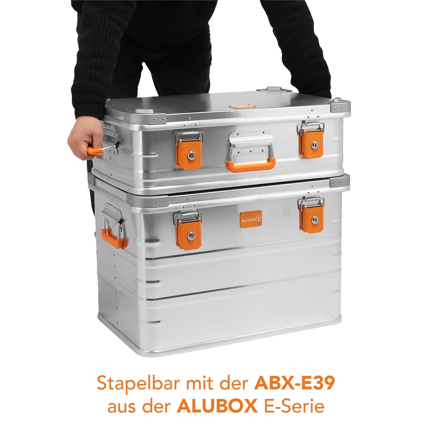 ALUBOX Aufbewahrungsbox Premium Lagerbox E78 Liter (stapelbar mit der E39), abschließbar - leicht und formbeständig - stapelbar