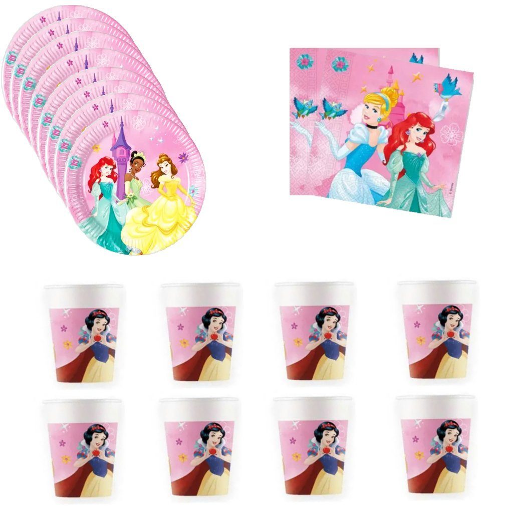 Disney Kindergeschirr-Set Disney Prinzessinnen Geburtstag Deko Set 36tlg.Partyset (36-tlg), 8 Personen