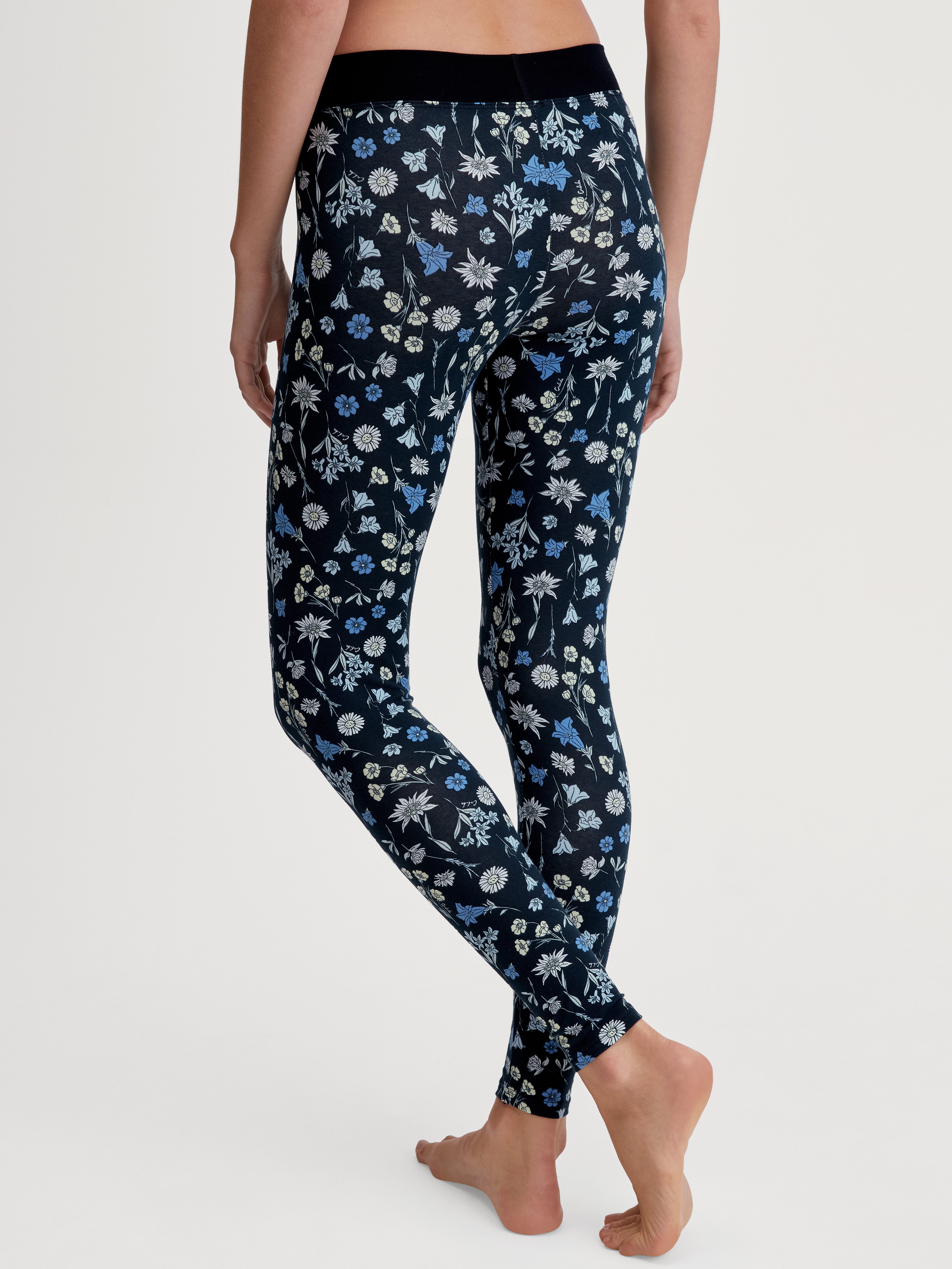 CALIDA Leggings Elastic Trend floraler Print, Baumwollmix, weicher elastischer Bund, bequem
