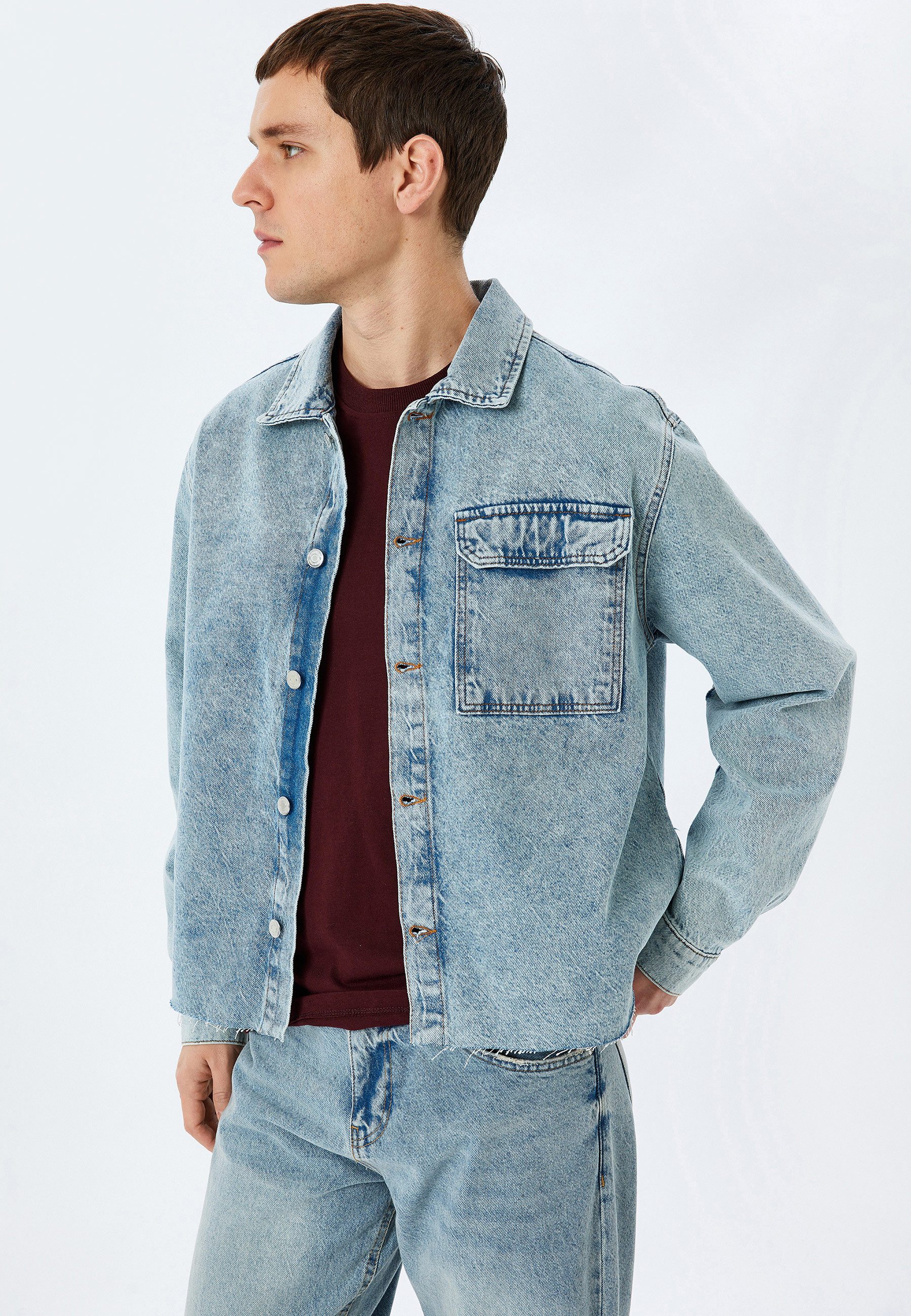 Koton Jeansblazer Denim Kroplänge Jeansblazer