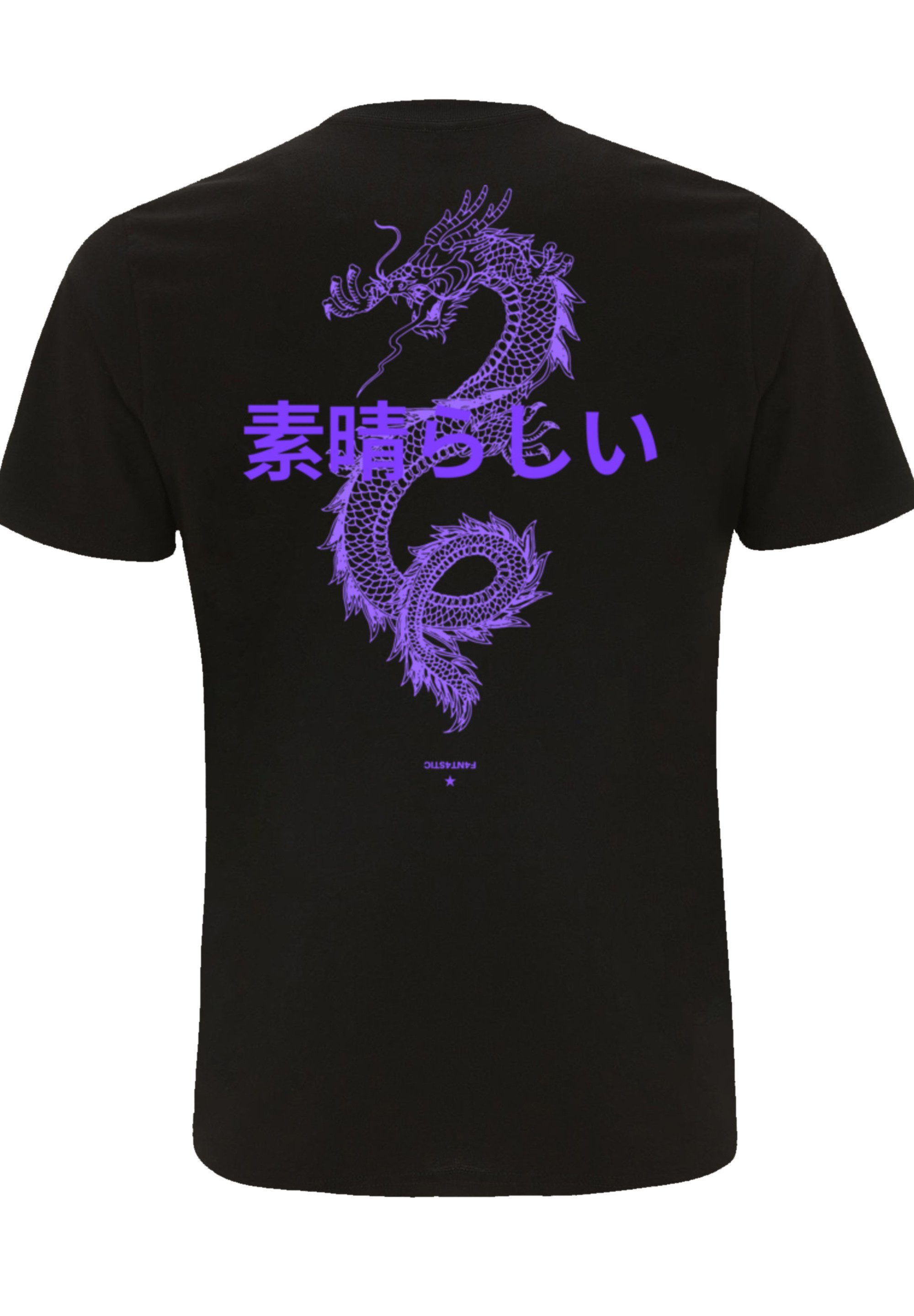 F4NT4STIC T-Shirt Drache Japan Style Print schwarz | T-Shirts