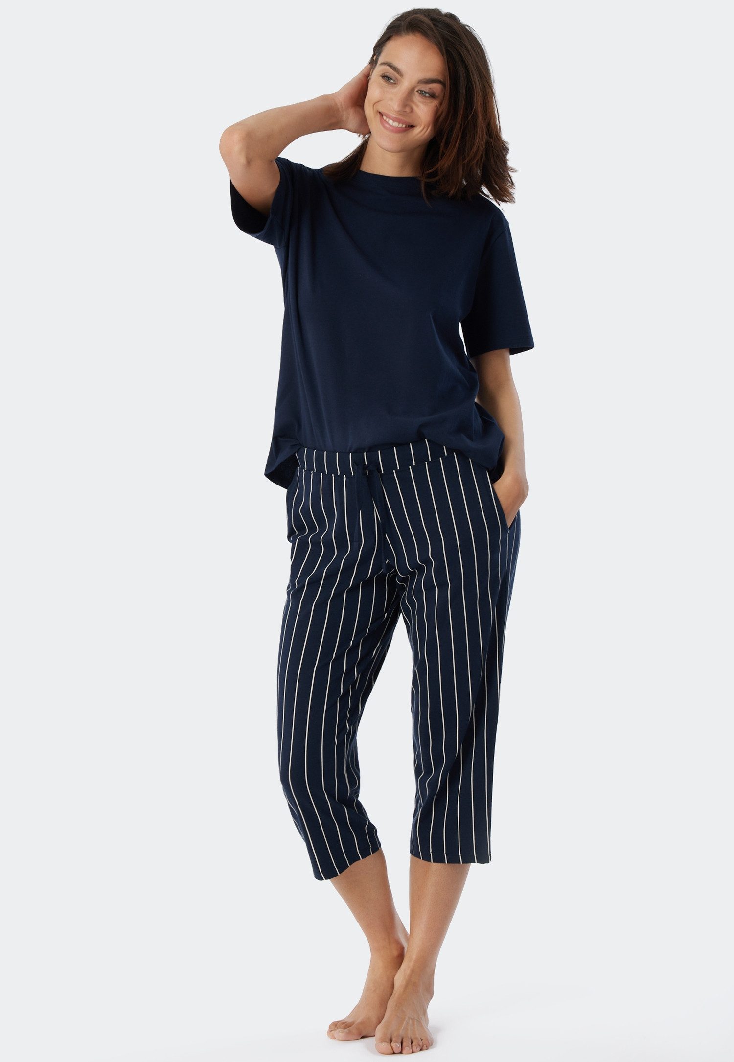Schiesser 3/4-Hose Mix + Relax seitliche Taschen, Bindeband