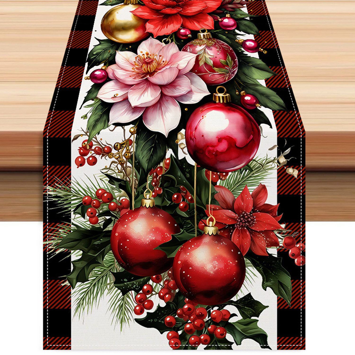 LAPAPRO Tischläufer Weihnachtlicher Leinen Tischläufer Druck, Festliche Tis günstig online kaufen
