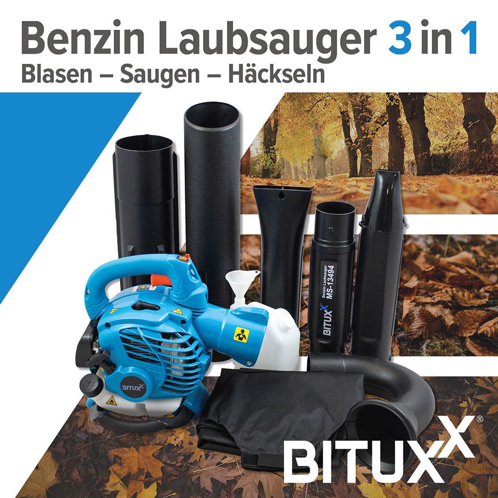 Bituxx Benzin-Laubsauger Benzin Laubsauger, (Set mit Aufsätzen, MS-13494)