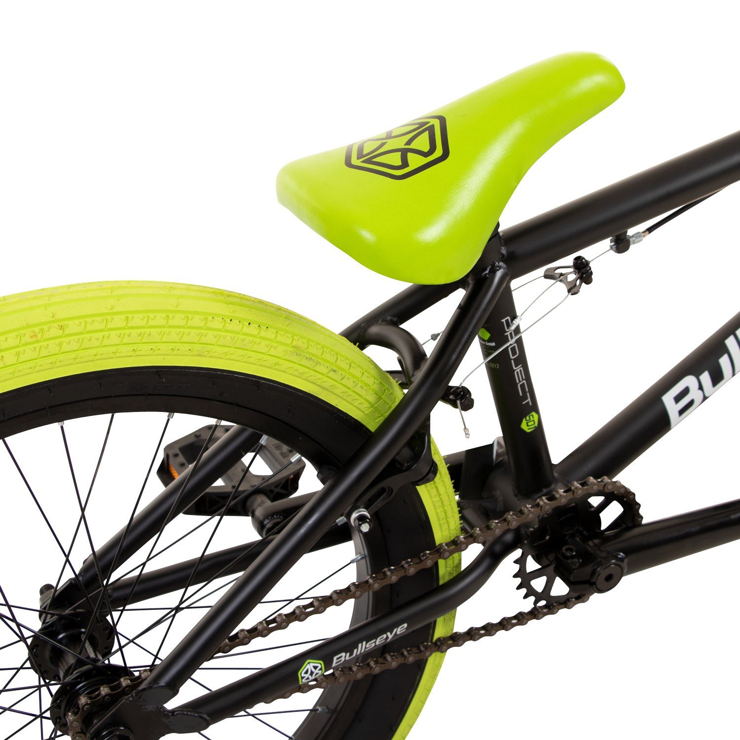 BMX 501, cm 145 Jugendliche Erwachsene ohne bullseye schwarz/grün - Gang, Pegs 175 1 Fahrrad unisex BMX-Rad mit Schaltung, Project