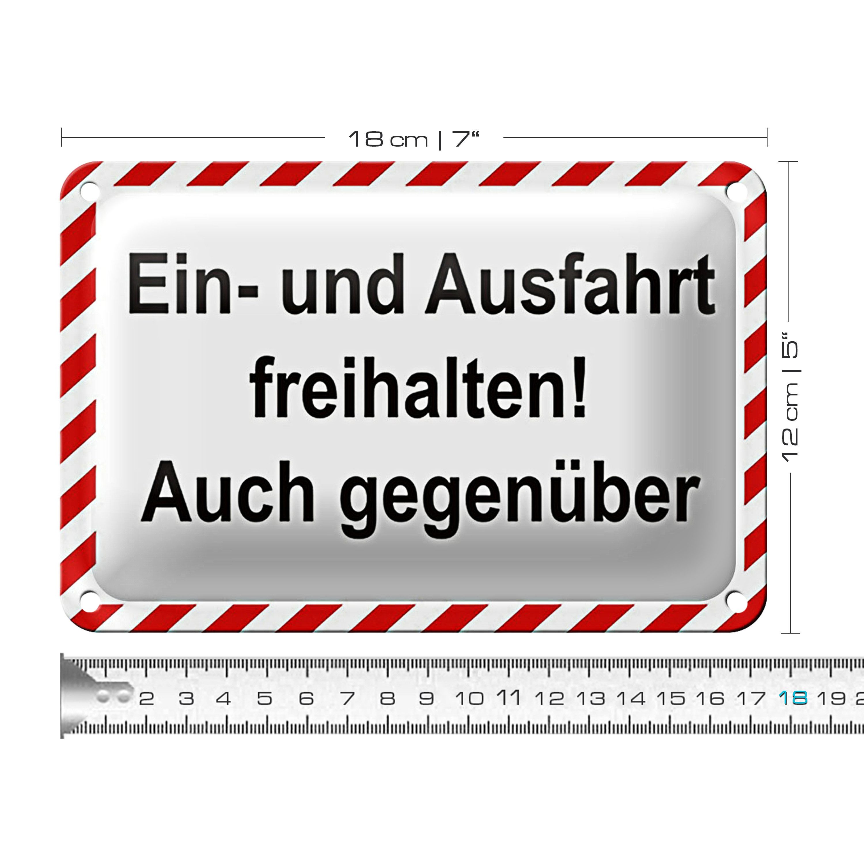 Roomando Metallschild Parken 18x12cm Ein-und Ausfahrt freihalten – Bild 2 von 4