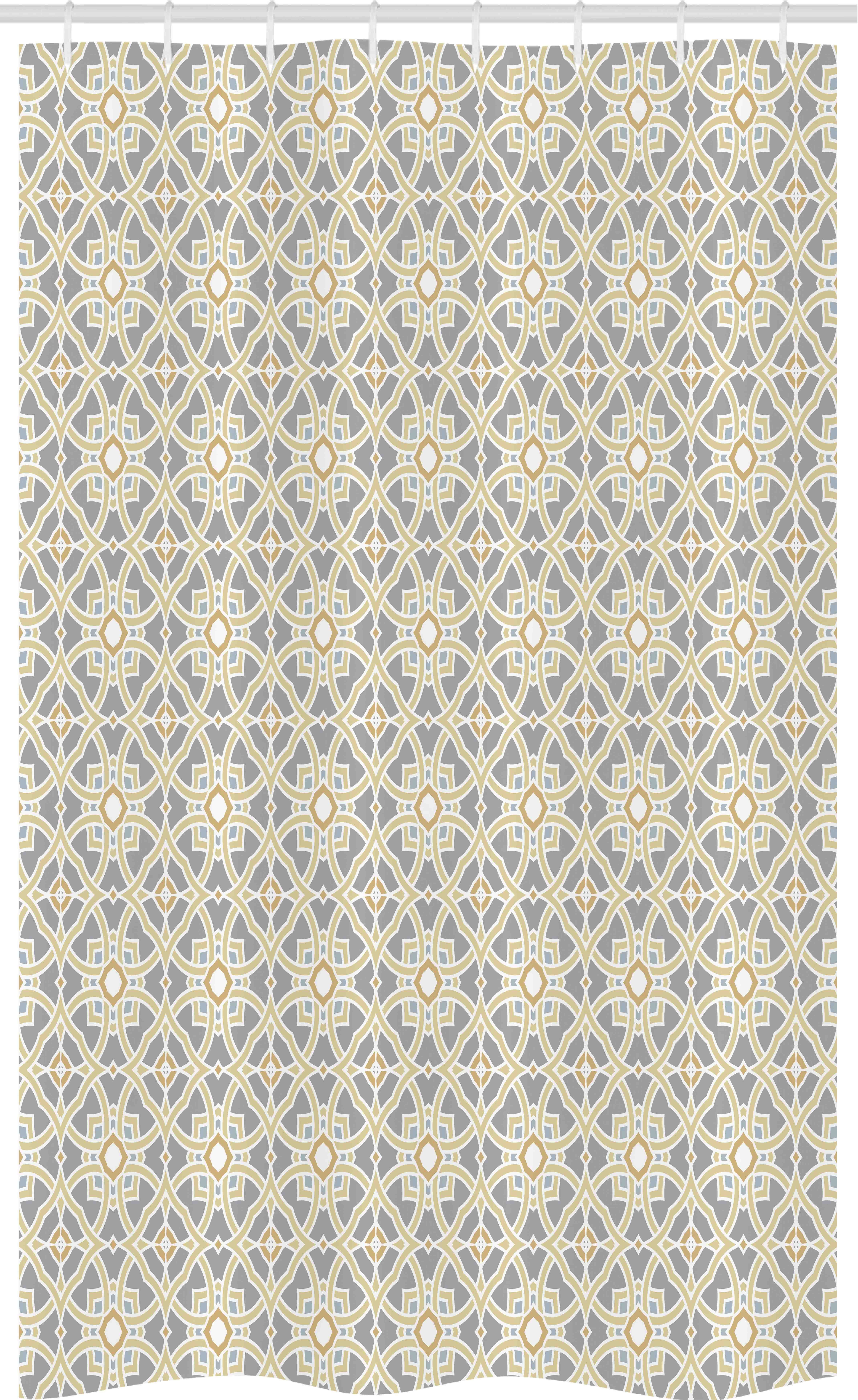 Abakuhaus Duschvorhang Badezimmer Deko Set aus Stoff mit Haken Breite 120 cm, Höhe 180 cm, Geometrisch Marokkanische Blumenkunst