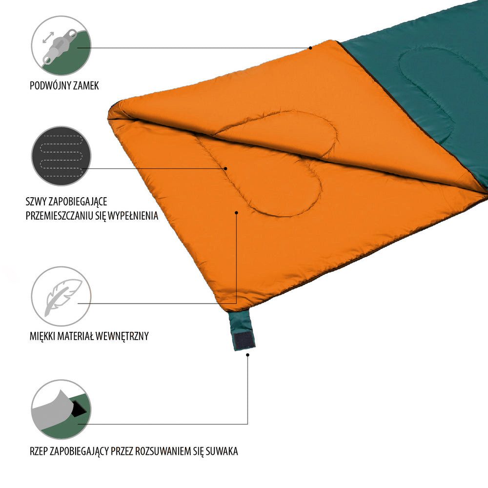 NILS CAMP Schlafsack Deckenschlafsack Campingschlafsack (Spar-Set, 1 tlg., 190 x 75 cm koppelbar), koppelbar, feuchtigkeitsabweisend, als Decke nutzbar