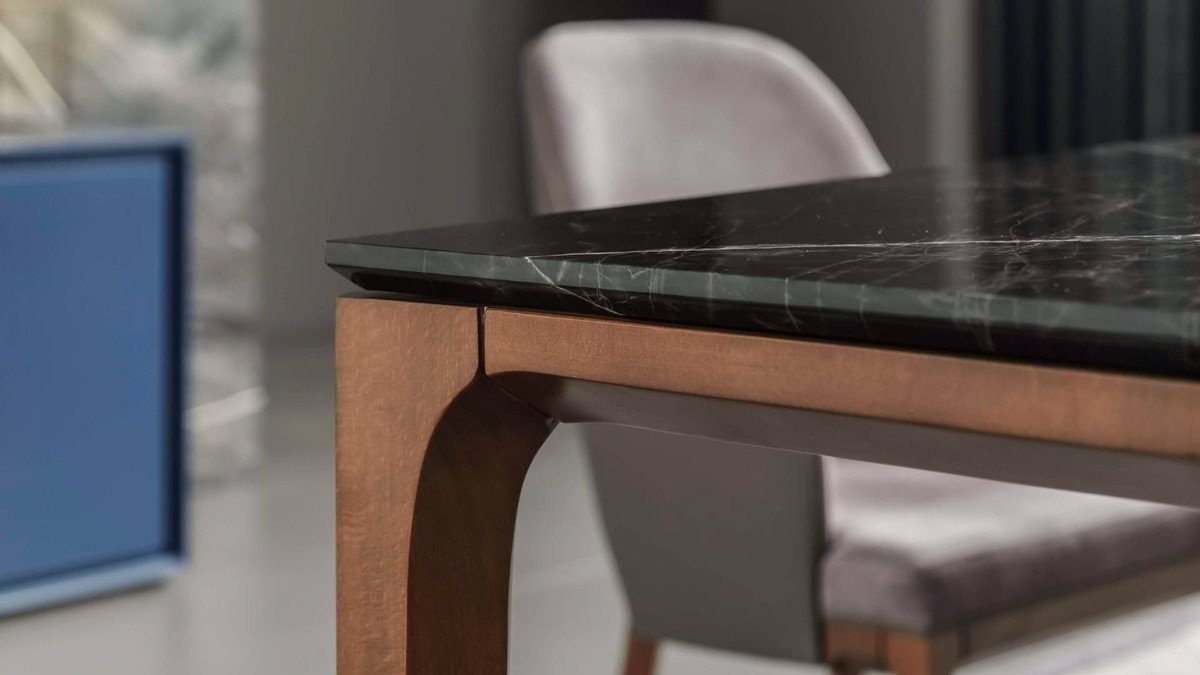 Esstisch Glasplatte Tisch mit Luxus Casa High - Optik Padrino Esszimmer Edelstein Esstisch Class Halb in Designer