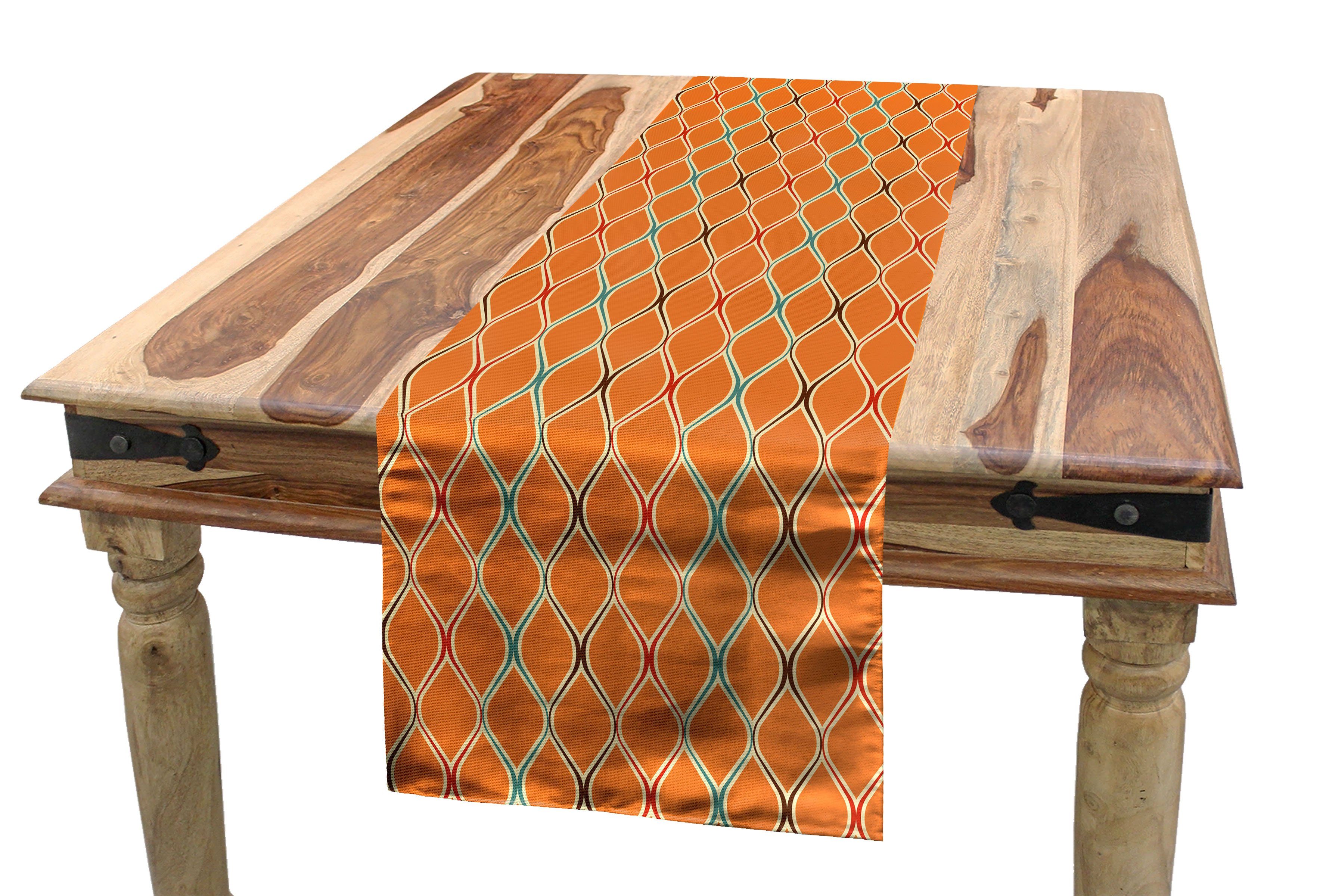 Abakuhaus Tischläufer, Orange Rechteckiger Tischläufer Dekorativer Küche Esszimmer trippy Inspired