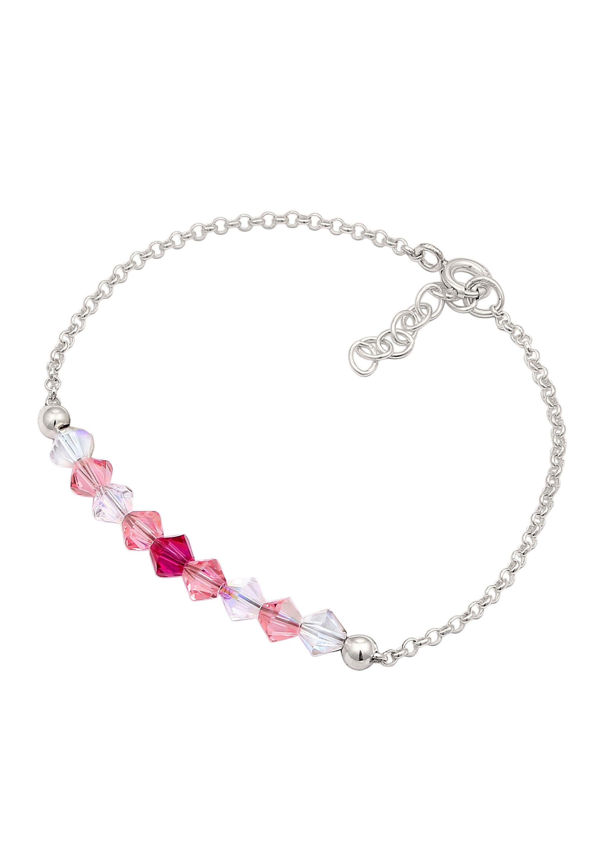 Elli Armband Kinder Beads Rosa 925 Sterling Silber, mit Kristallen von Swarovski® (kein Set, 1-tlg)