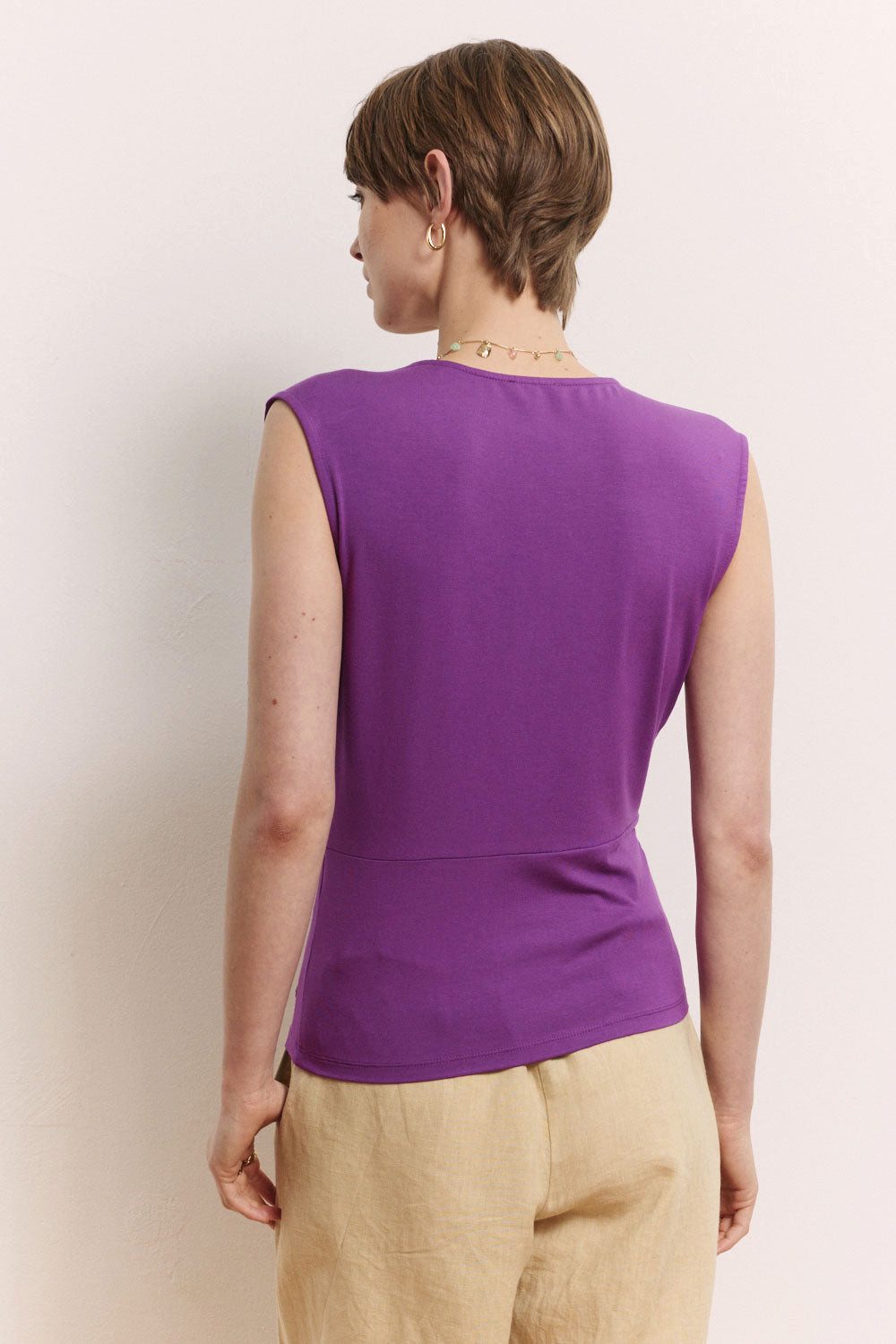 Tranquillo Shirttop Top Jaane aus EcoVero™ Viskose Nachhaltiger EcoVero™-Jersey mit femininer Wickeloptik