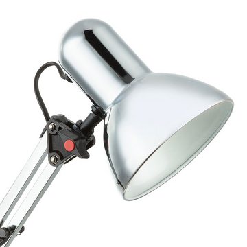 etc-shop LED Schreibtischlampe, Leuchtmittel inklusive, Warmweiß, Schreib Tisch Leuchte Chrom Strahler Wohn Arbeits Zimmer