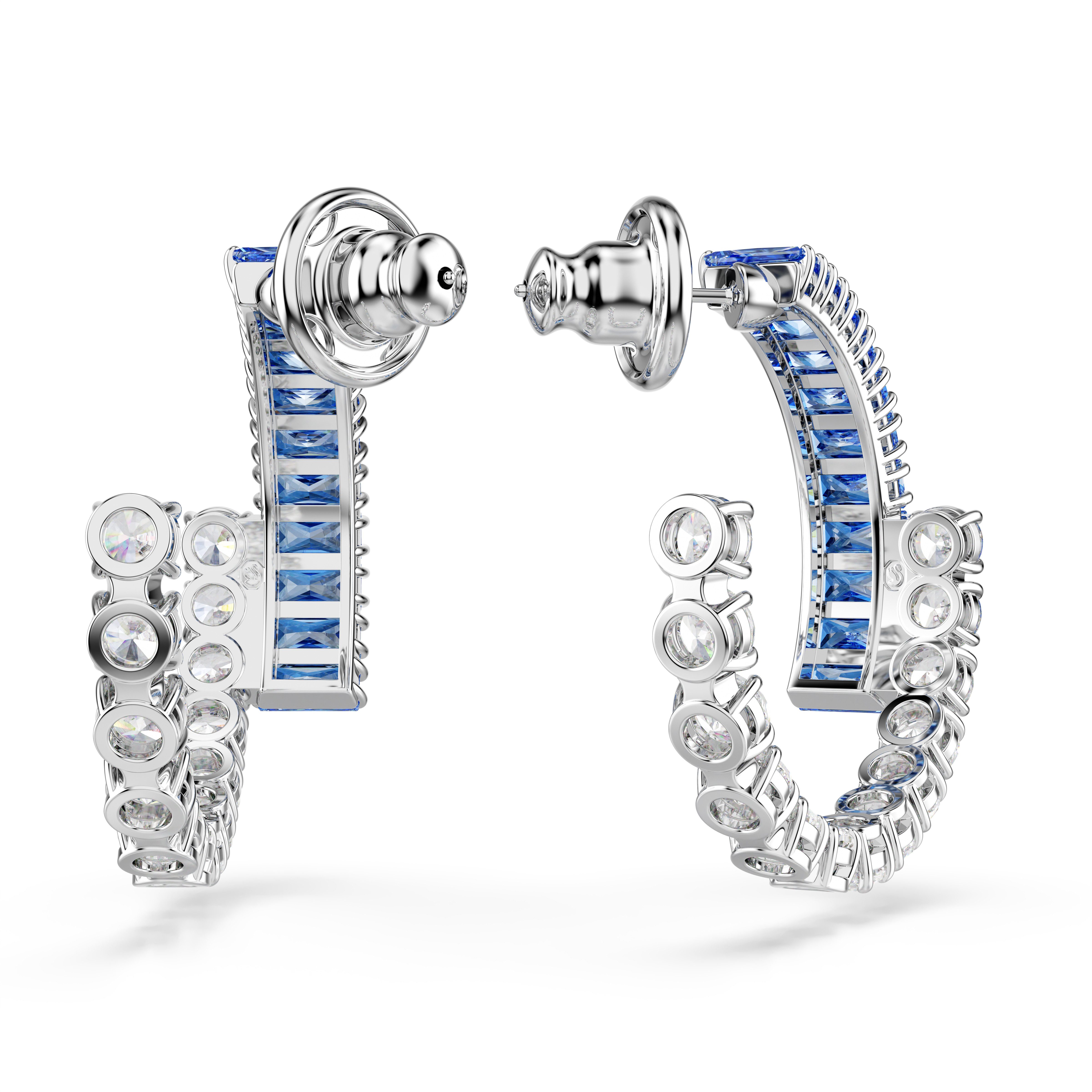 Swarovski Paar Creolen Schmuck Geschenk Matrix Ohrringe, mit Swarovski® Kristall, Swarovski® Zirkonia (synth)