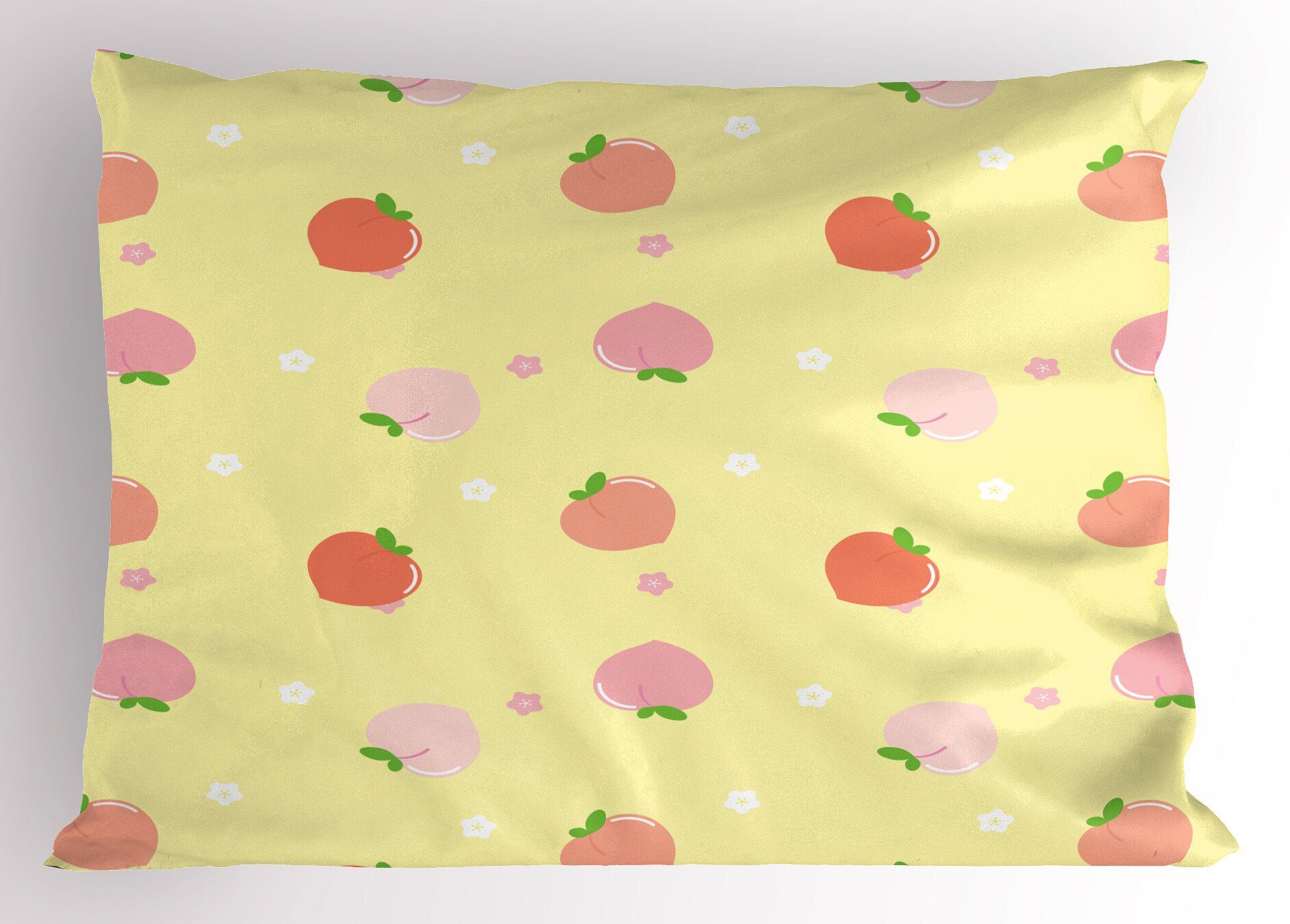 Abakuhaus Blossom Obst Dekorativer Queen Stück), Farben mit Peach Size (1 Kopfkissenbezug, Kissenbezüge Gedruckter