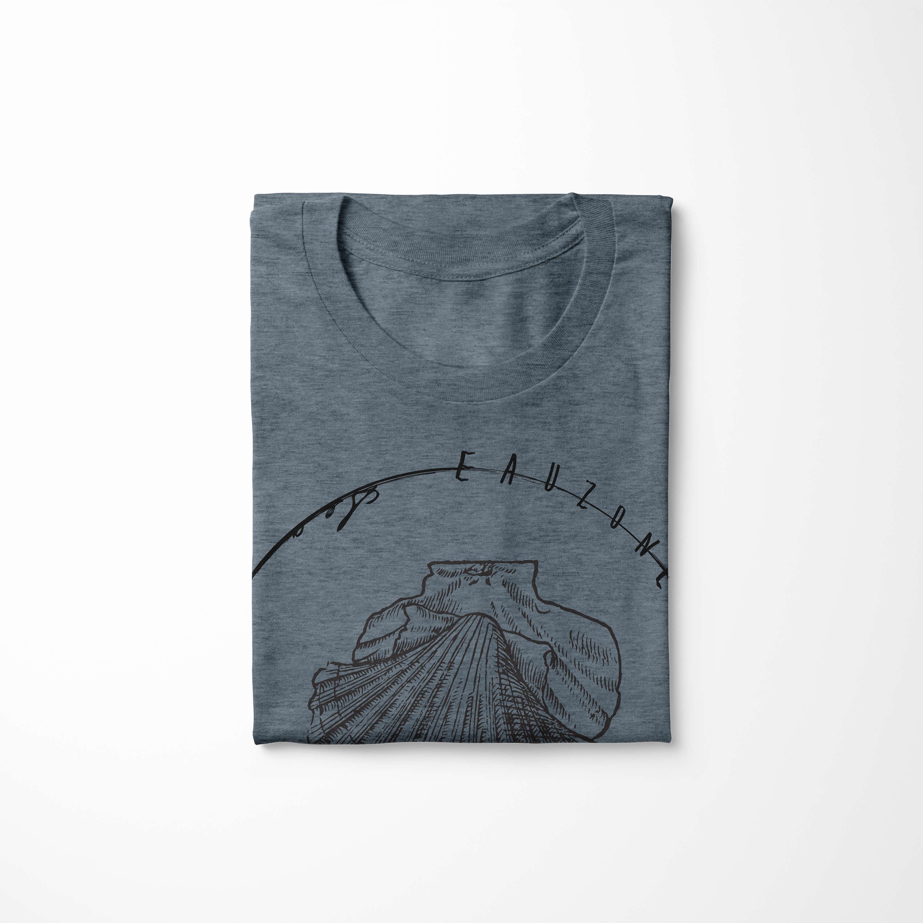 - Sea / Indigo Schnitt Tiefsee Art T-Shirt Fische T-Shirt Sinus Struktur Creatures, Sea Serie: 055 feine sportlicher und