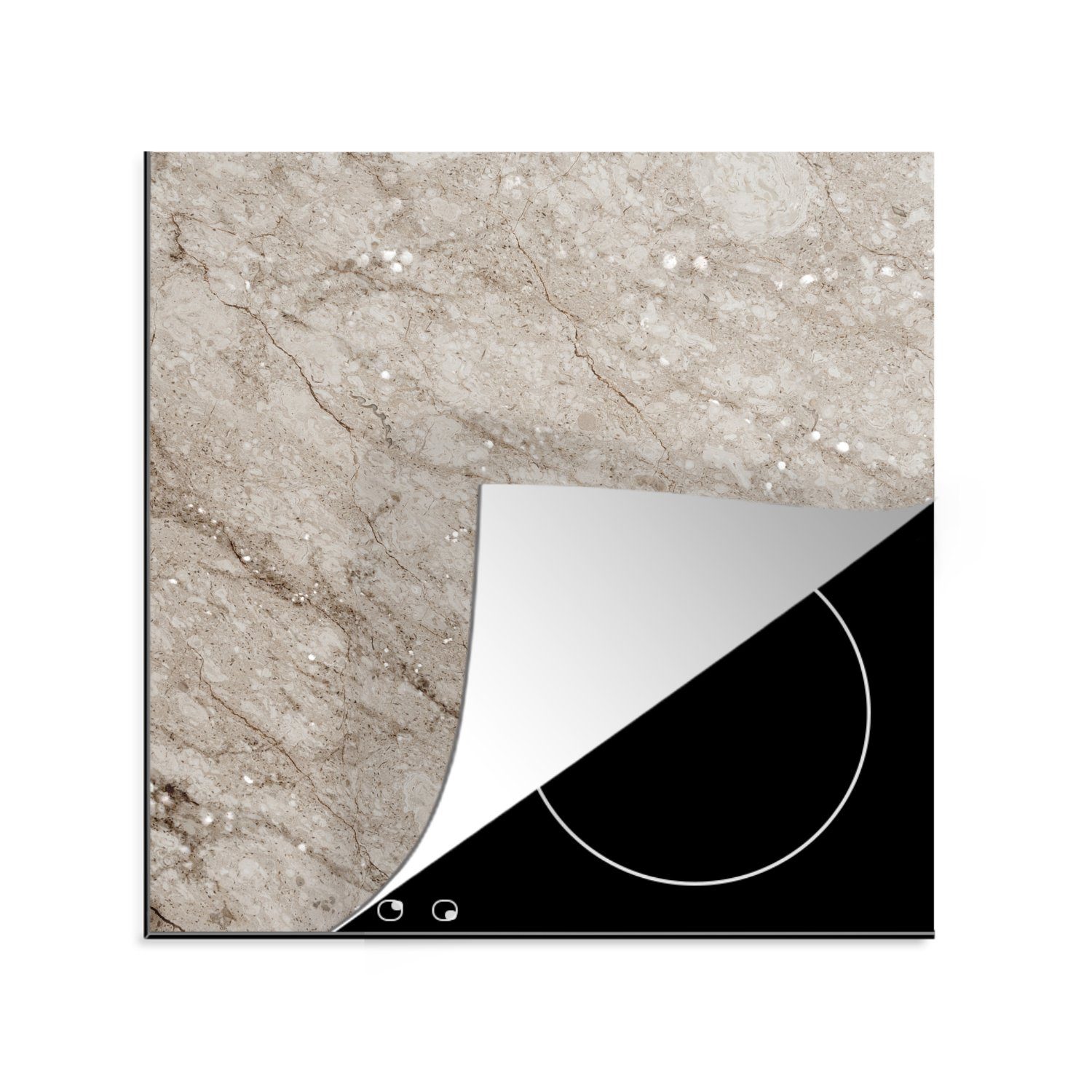 MuchoWow Herdblende-/Abdeckplatte Marmor - Muster - Luxus, Vinyl, (1 tlg), 78x78 cm, Ceranfeldabdeckung, Arbeitsplatte für küche