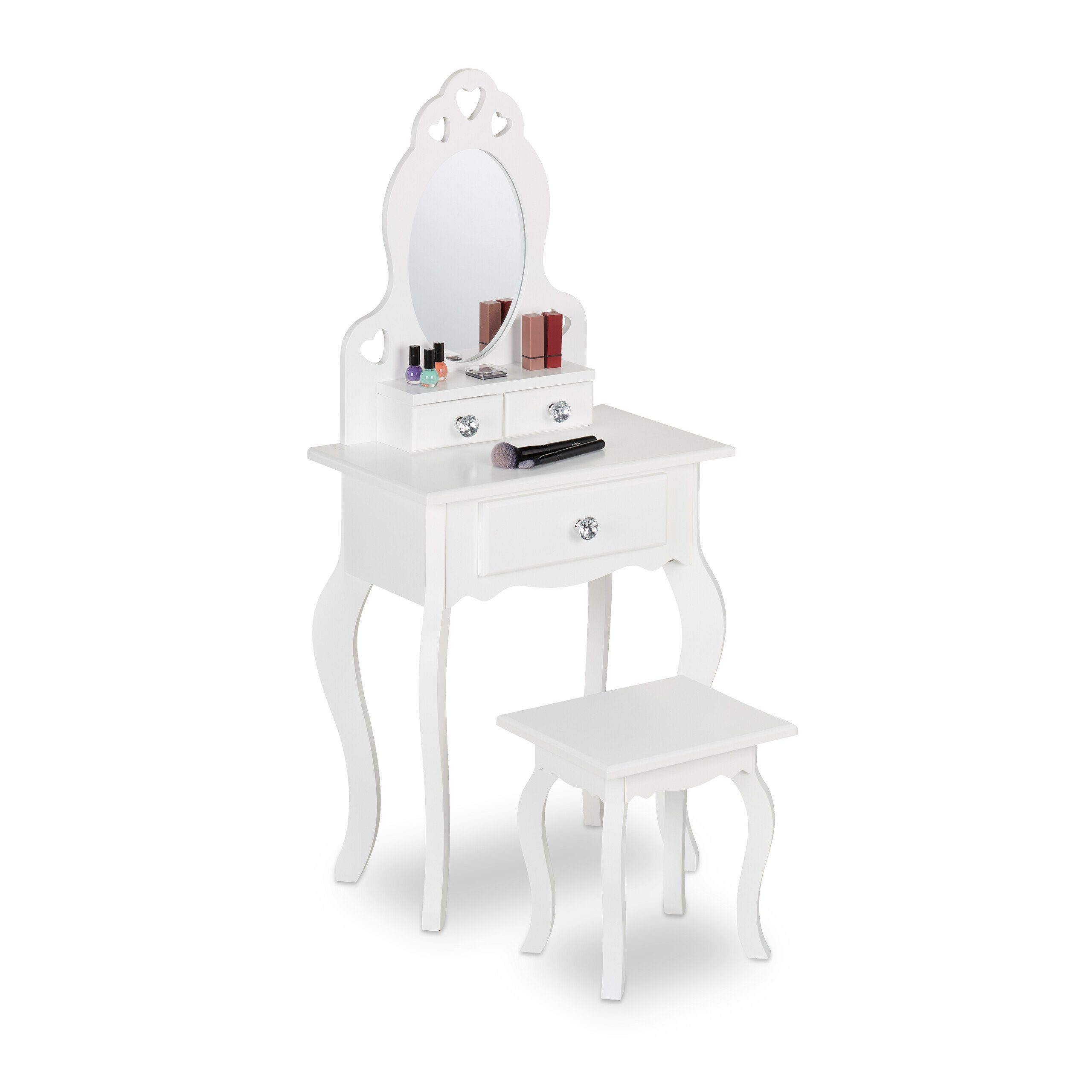 relaxdays Schminktisch Kinder Schminktisch mit Hocker günstig online kaufen