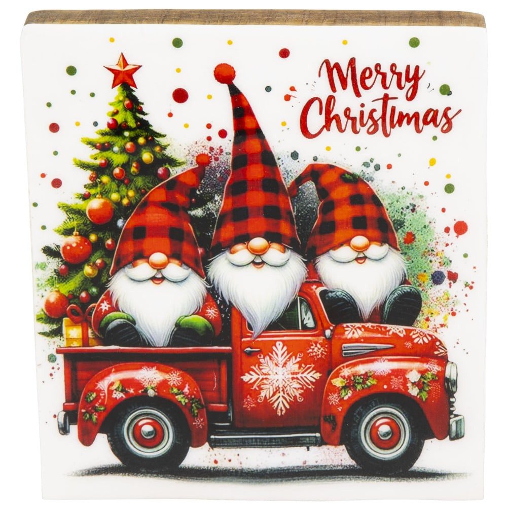 MICA Weihnachtsfigur Aufsteller- Merry Christmas - ca. 18 x 16 x 2,5 cm
