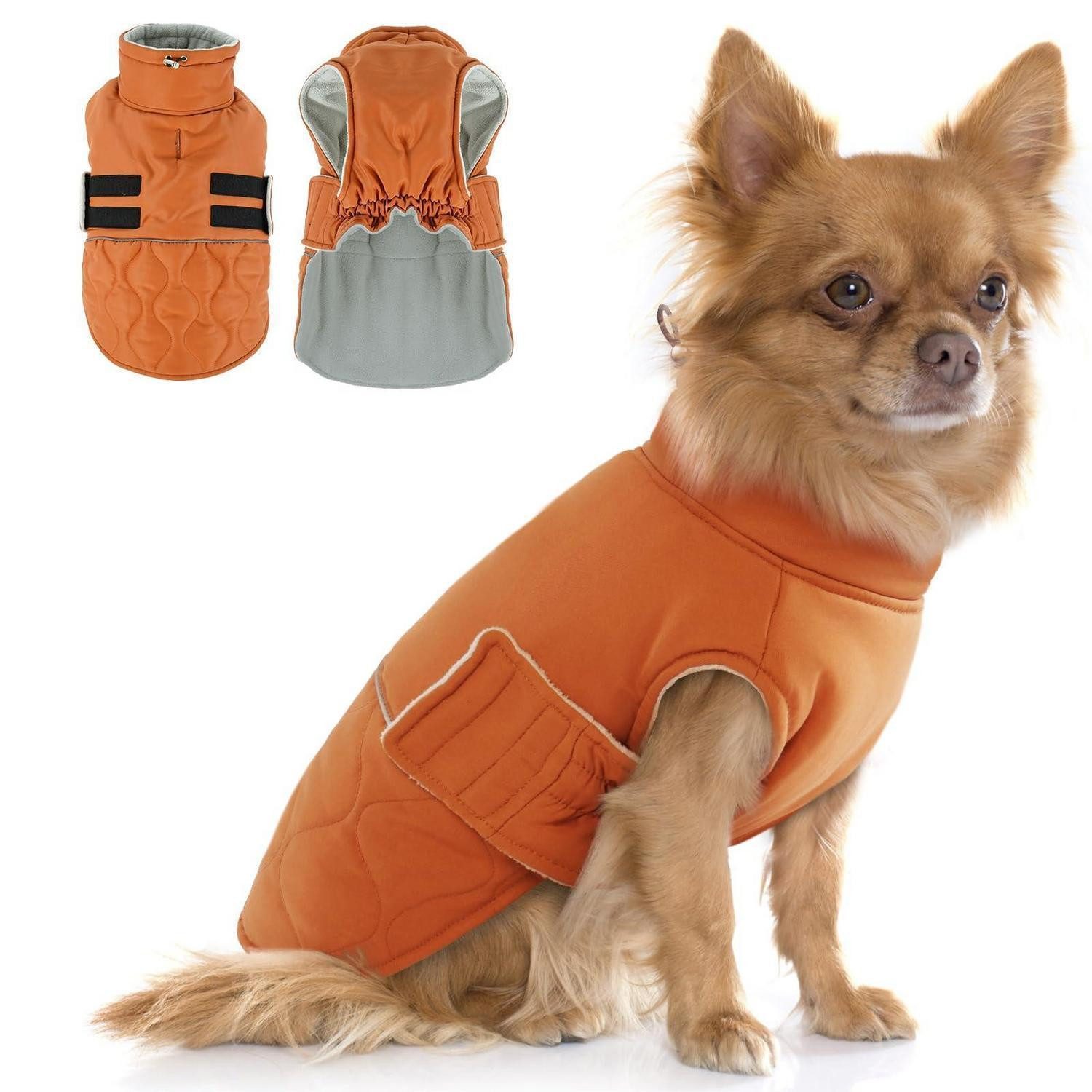 LuxusKollektion Hundemantel Hundemantel Winter Gefüttert Orange XS