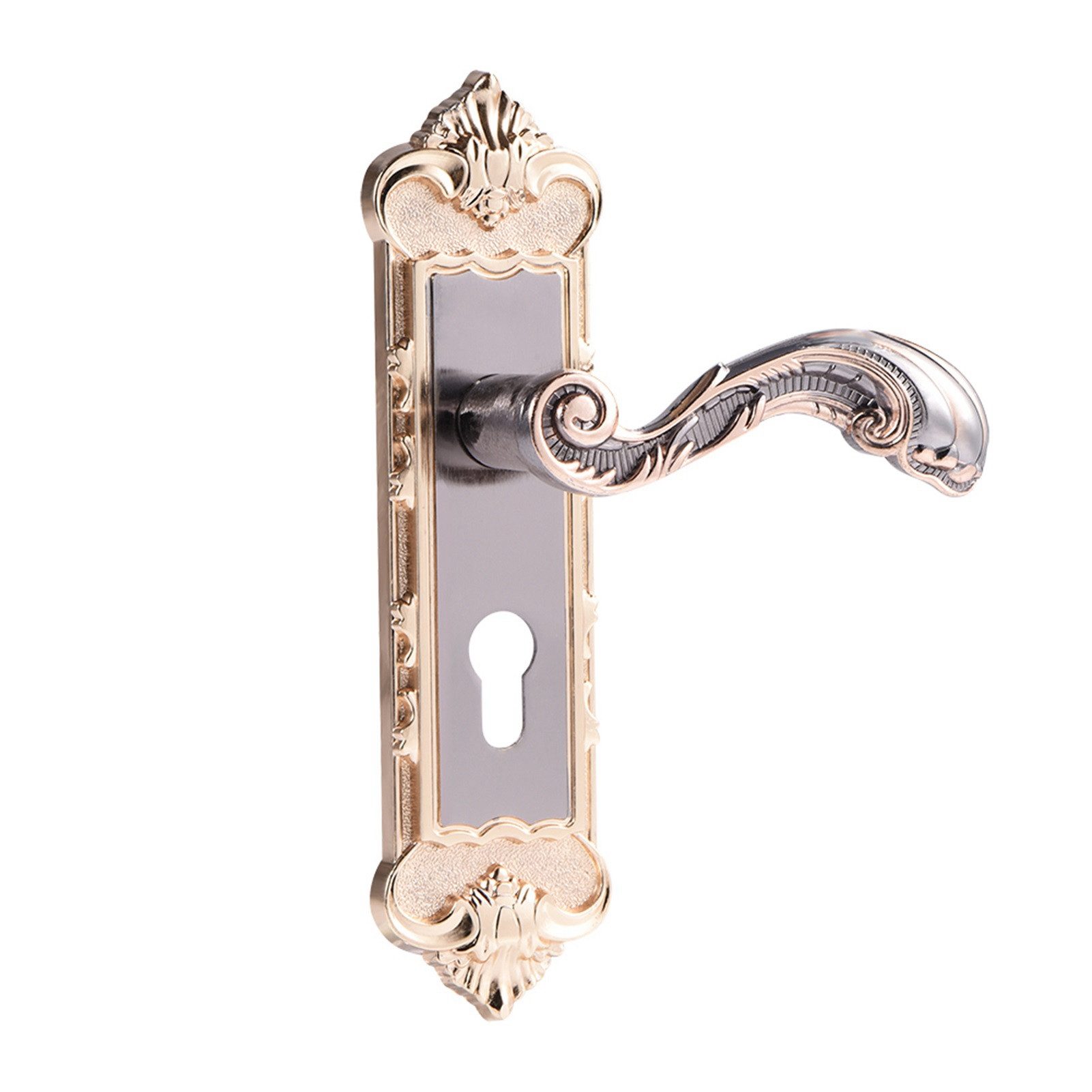 GARRYFIZH Einsteckschloss Retro Türschloss Aluminium Vintage Türgriff Einbruchschutz Innenraum »Einsteckschloss für Innentüren mit Schließzylinder«, Dornmaß 50 mm, mit Flaches Standard-Schließblech im Lieferumfang, Innenraum Türschloss mit 3 Schlüsseln, sicher, modern Retro Design