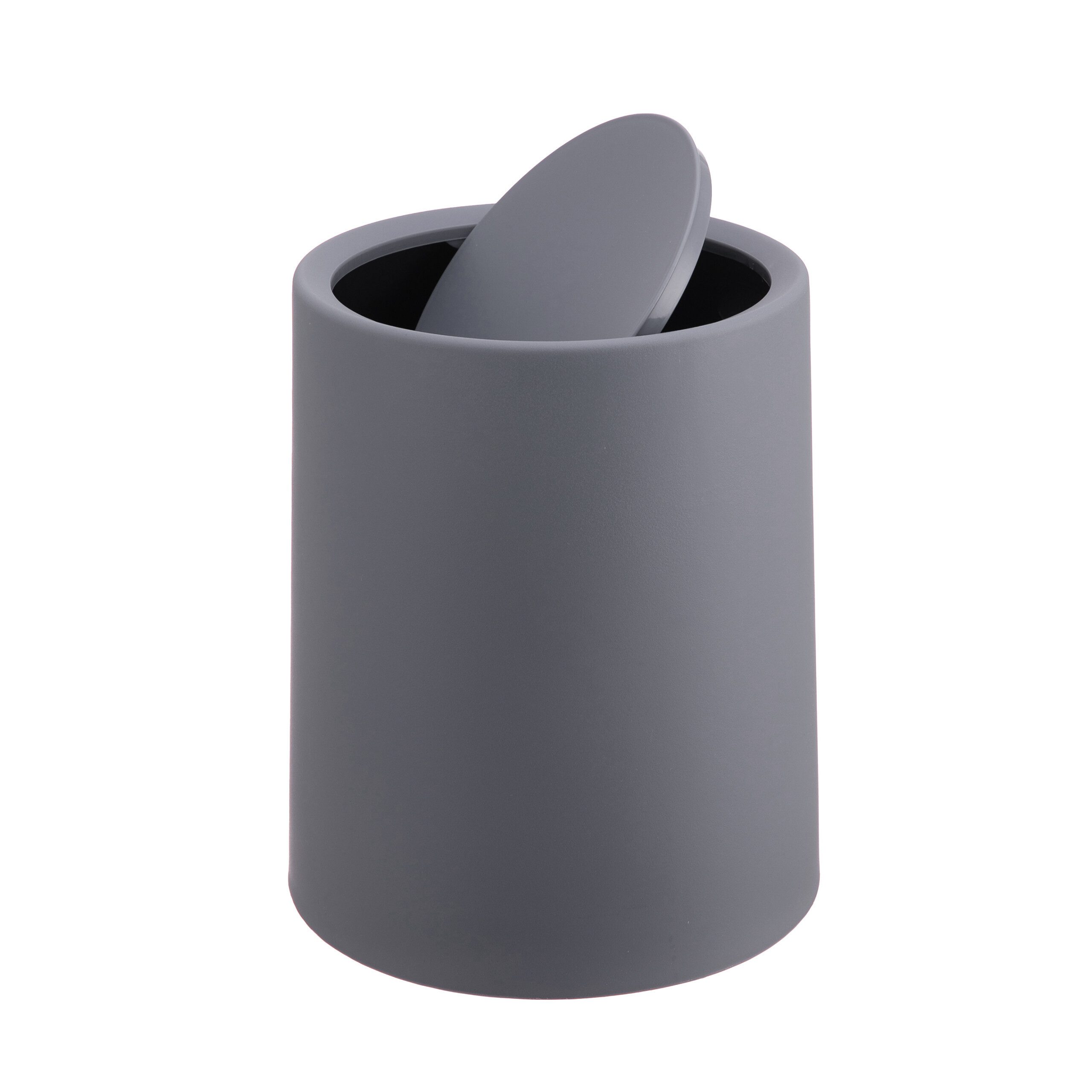 relaxdays Kosmetikeimer mit Schwingdeckel 6 Lit, Dunkelgrau