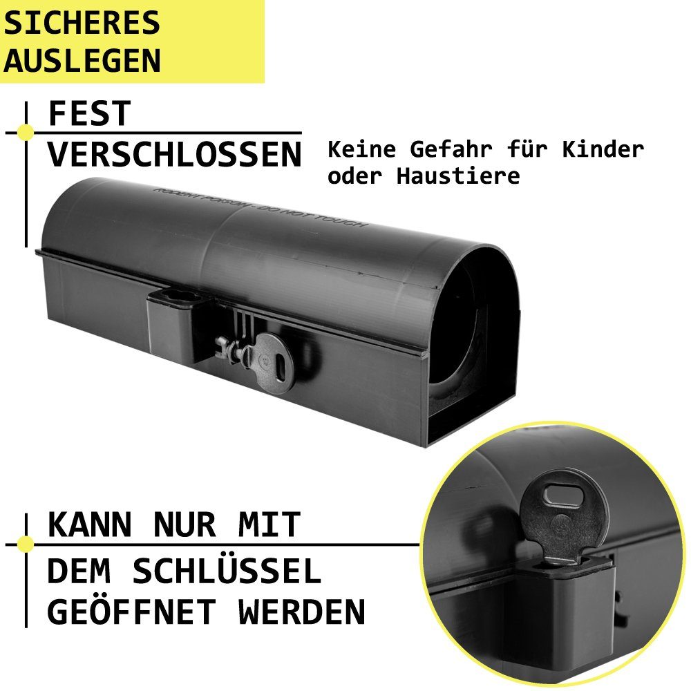 Petigi Lebendfalle 4x Köderbox Rohr Köderstation Mäusebox Rattenbox Falle Nagerstation – Bild 5 von 5