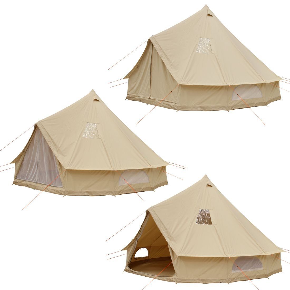 10 Zelt Camping + Pro yourGEAR yourGEAR Personen: Baumwolle Desert 10 Tipi UV50+ Tipi-Zelt Vordach,