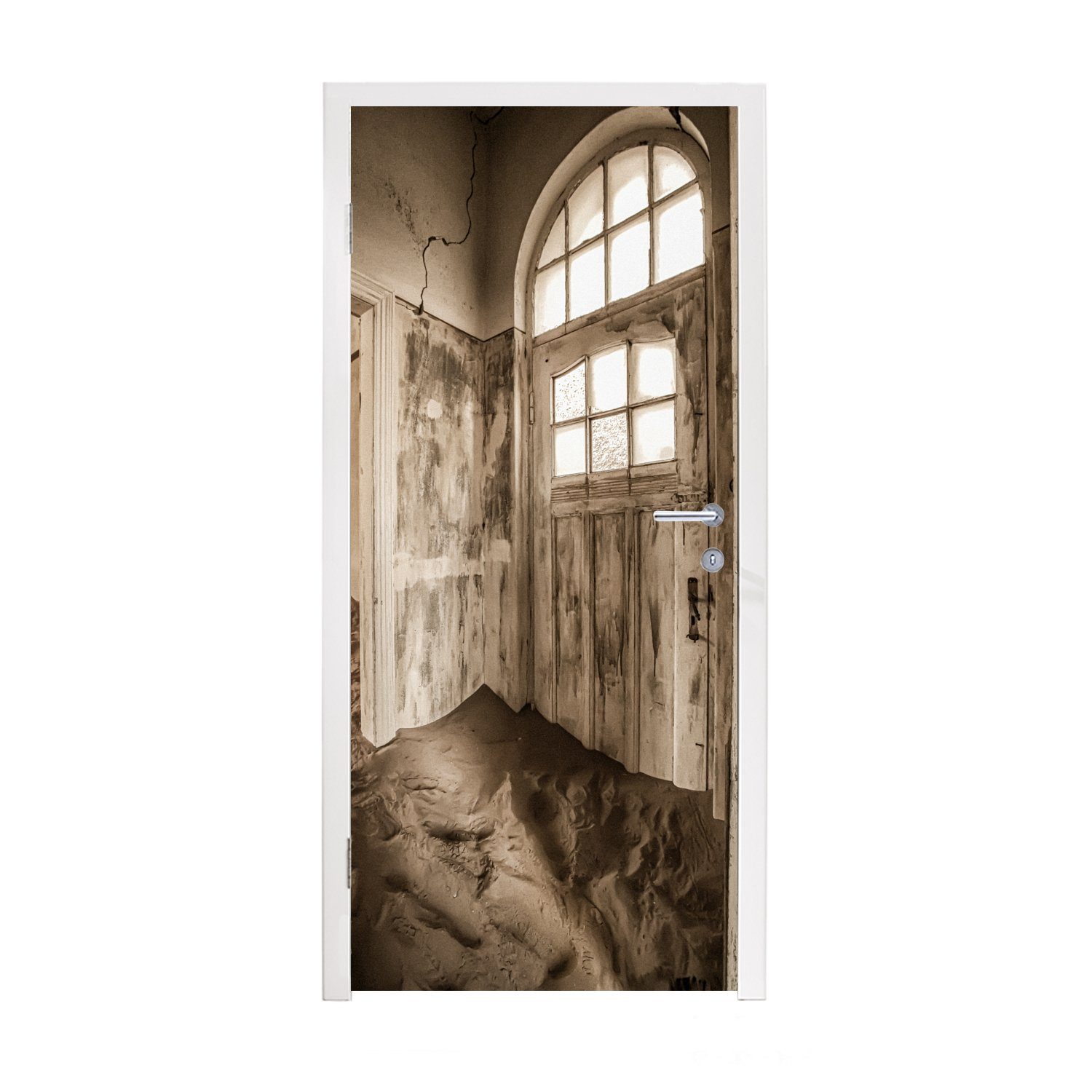 MuchoWow Türtapete Haus - Sand - Tür - Architektur, Matt, bedruckt, (1 St), Fototapete für Tür, Türaufkleber, 75x205 cm