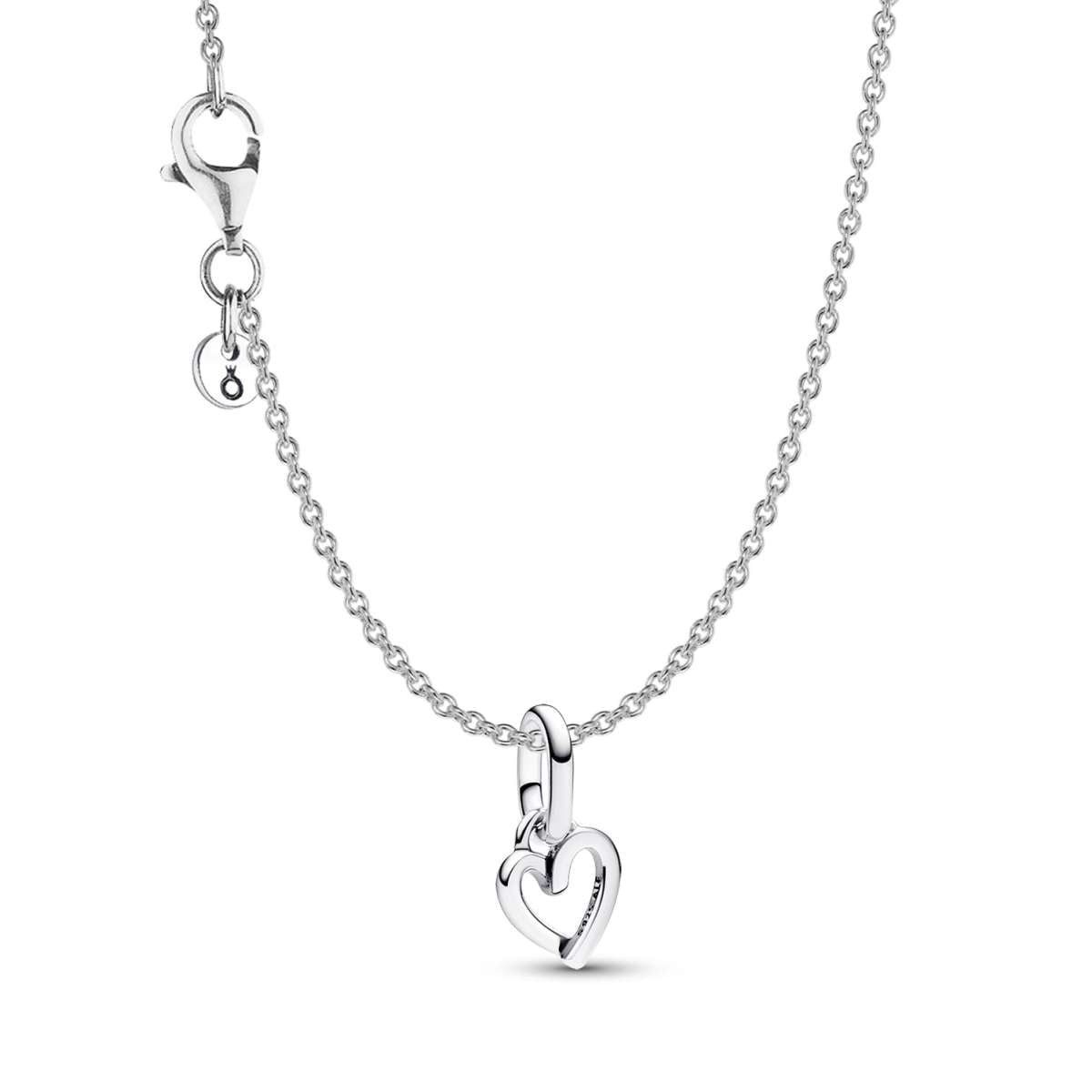 Pandora Herzkette 68325, Schmuck-Set für Damen Freihändiges Herz Silber Bundle