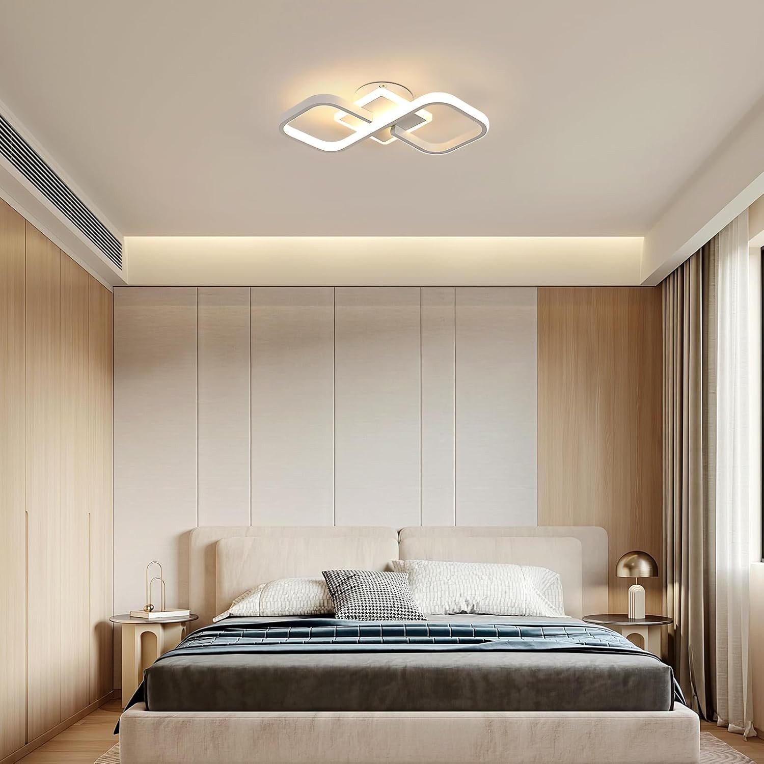 Riserva LED Deckenleuchte Moderne Rechteck LED Deckenleuchte Weiß 30W Warmweiß, LED wechselbar