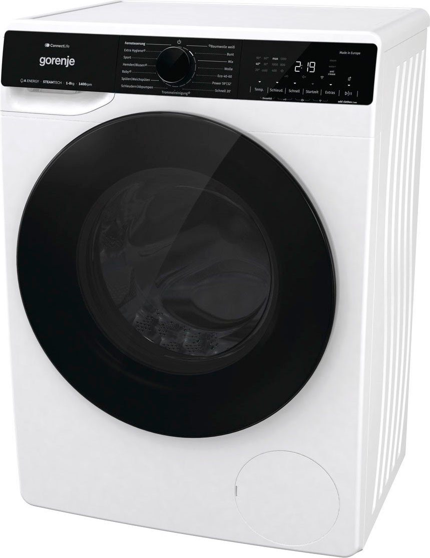 GORENJE Waschmaschine WPNA84SATSWIFI, 8 kg, 1400 U/min, SlimLine - nur 46,5 cm tief
