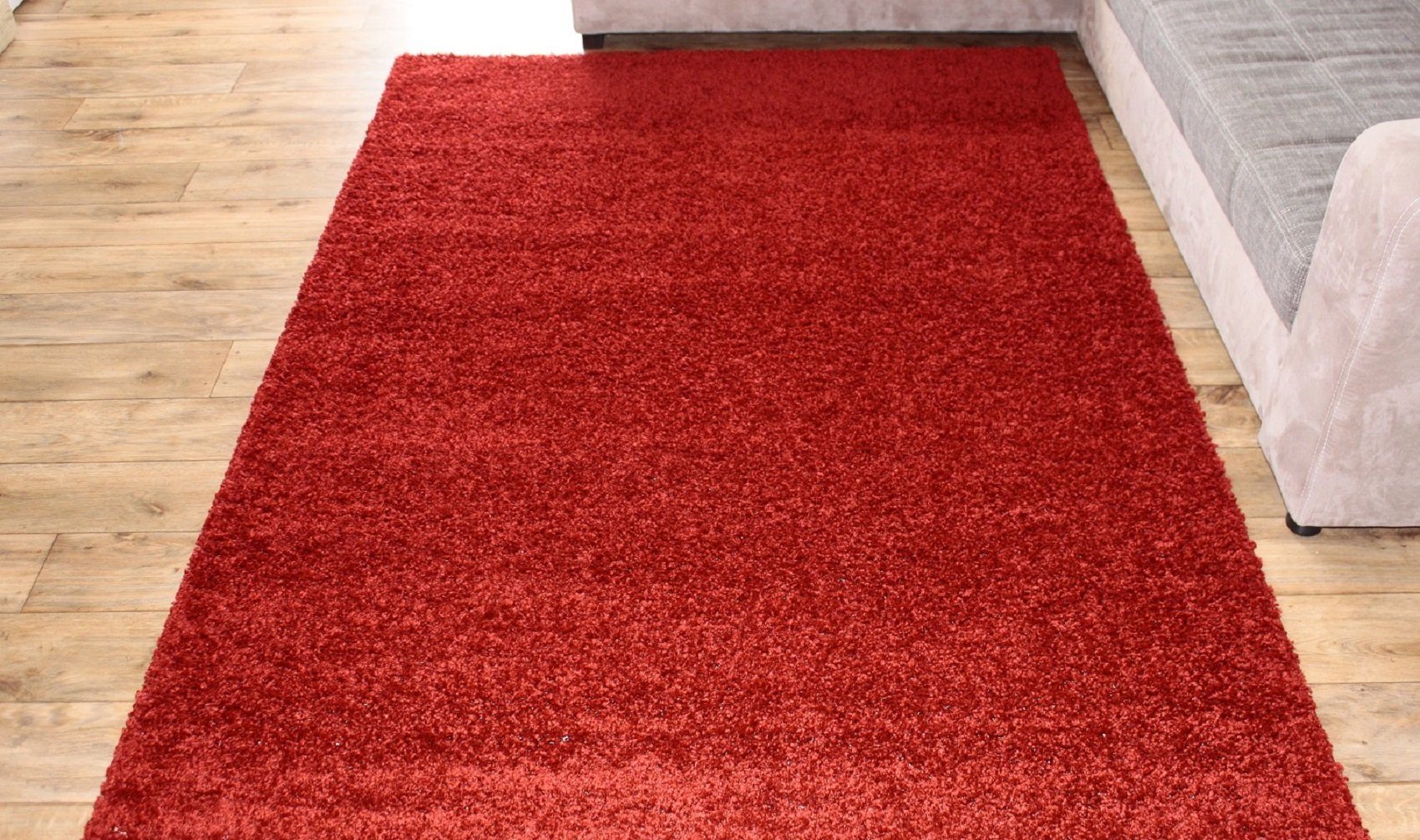 Teppich Langflor Shaggy Wohnzimmer Florhöhe, rechteck Giantore, Dunkel-Rot 30mm Schlafzimmer