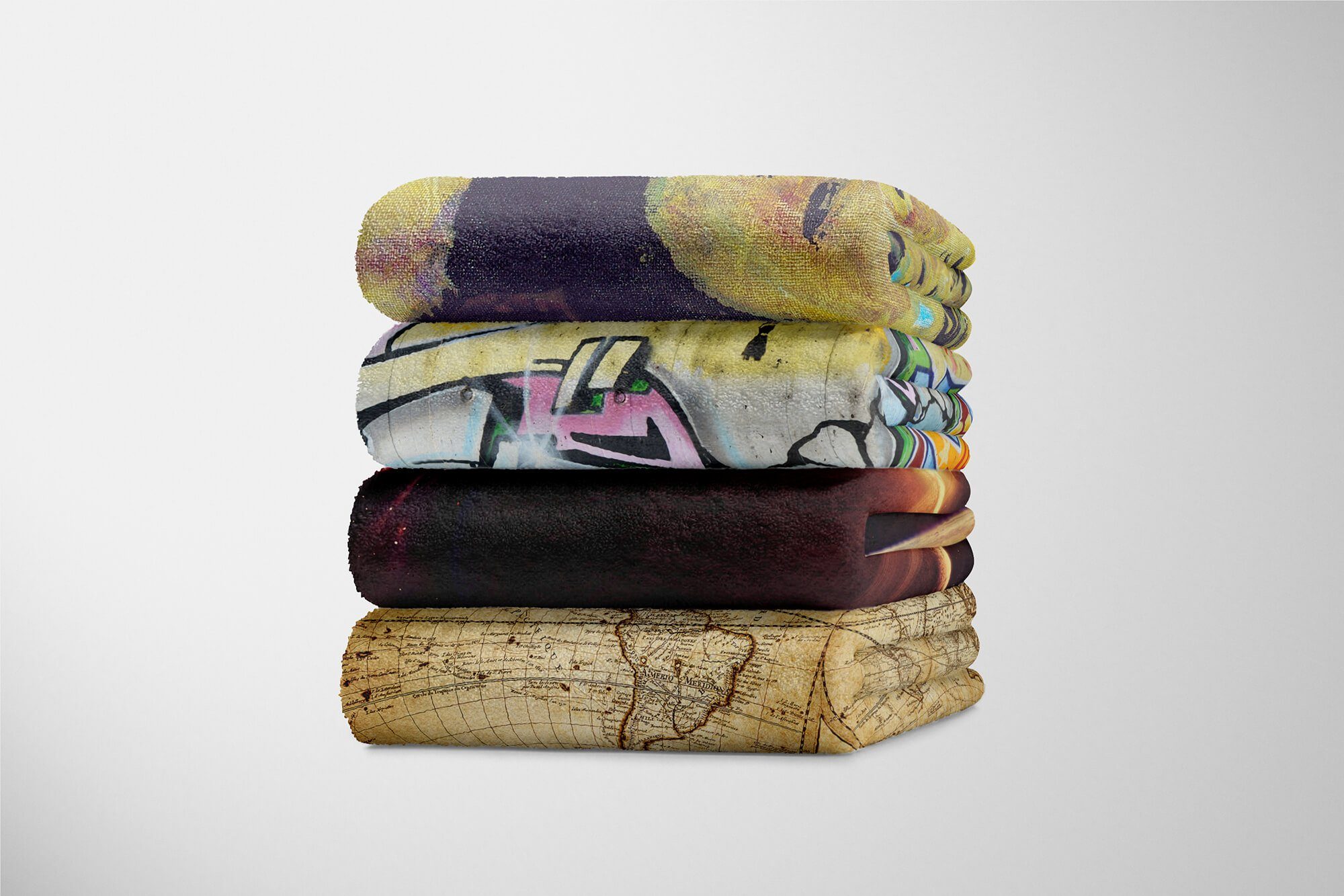 Kuscheldecke Strandhandtuch Saturn Baumwolle-Polyester-Mix Saunatuch Fotomotiv Planeten Art (1-St), Handtuch So, Handtuch Sinus Handtücher mit
