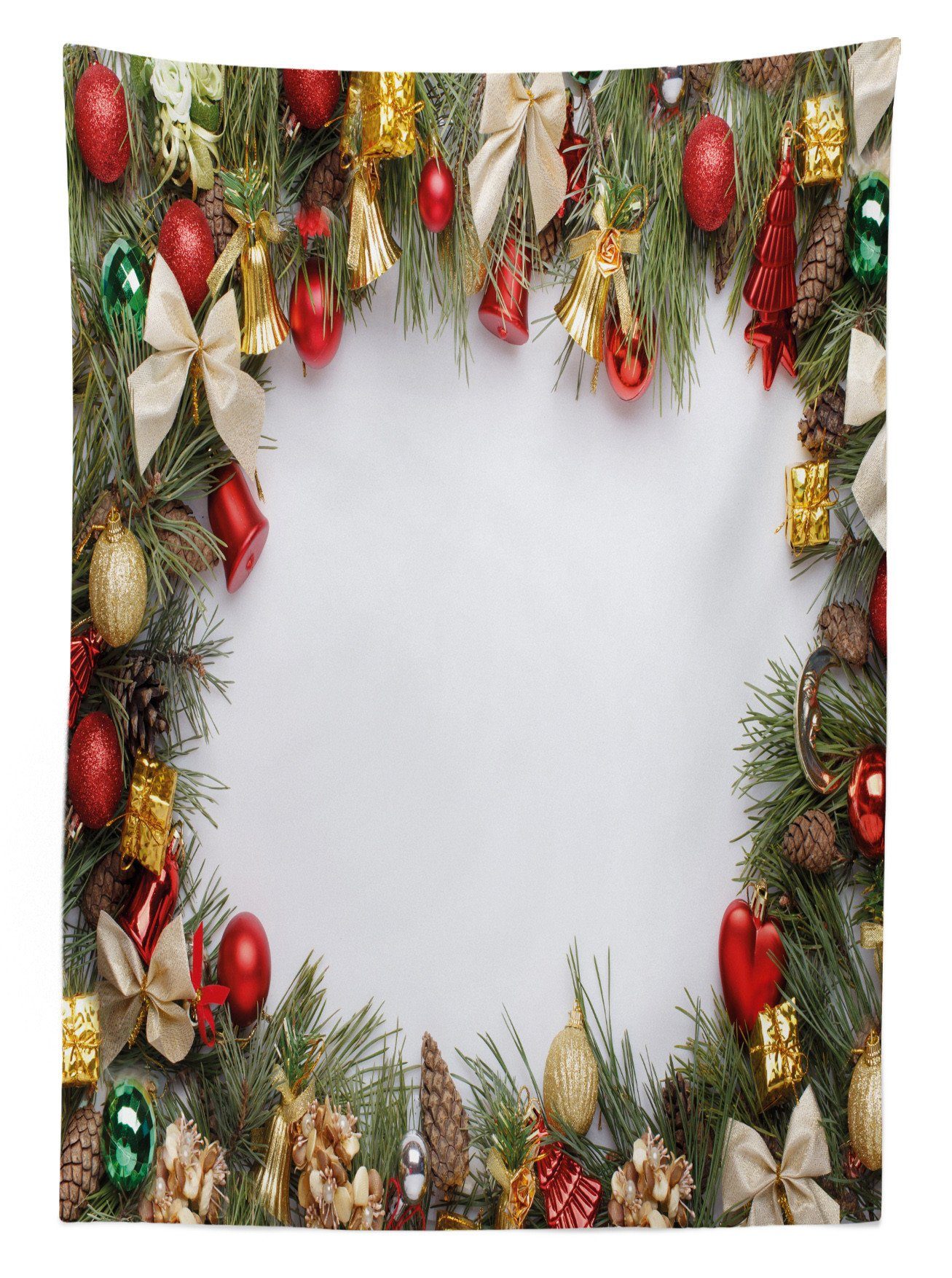 Abakuhaus Tischdecke Garland Bereich geeignet Art den Noel Waschbar Außen Farbfest Für Weihnachten Rahmen Farben, Klare