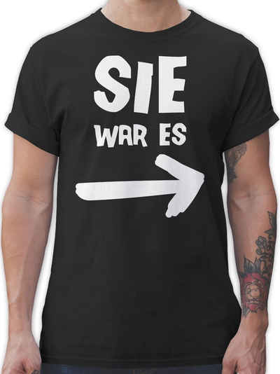 Shirtracer T-Shirt Sie war es Sprüche Statement mit Spruch