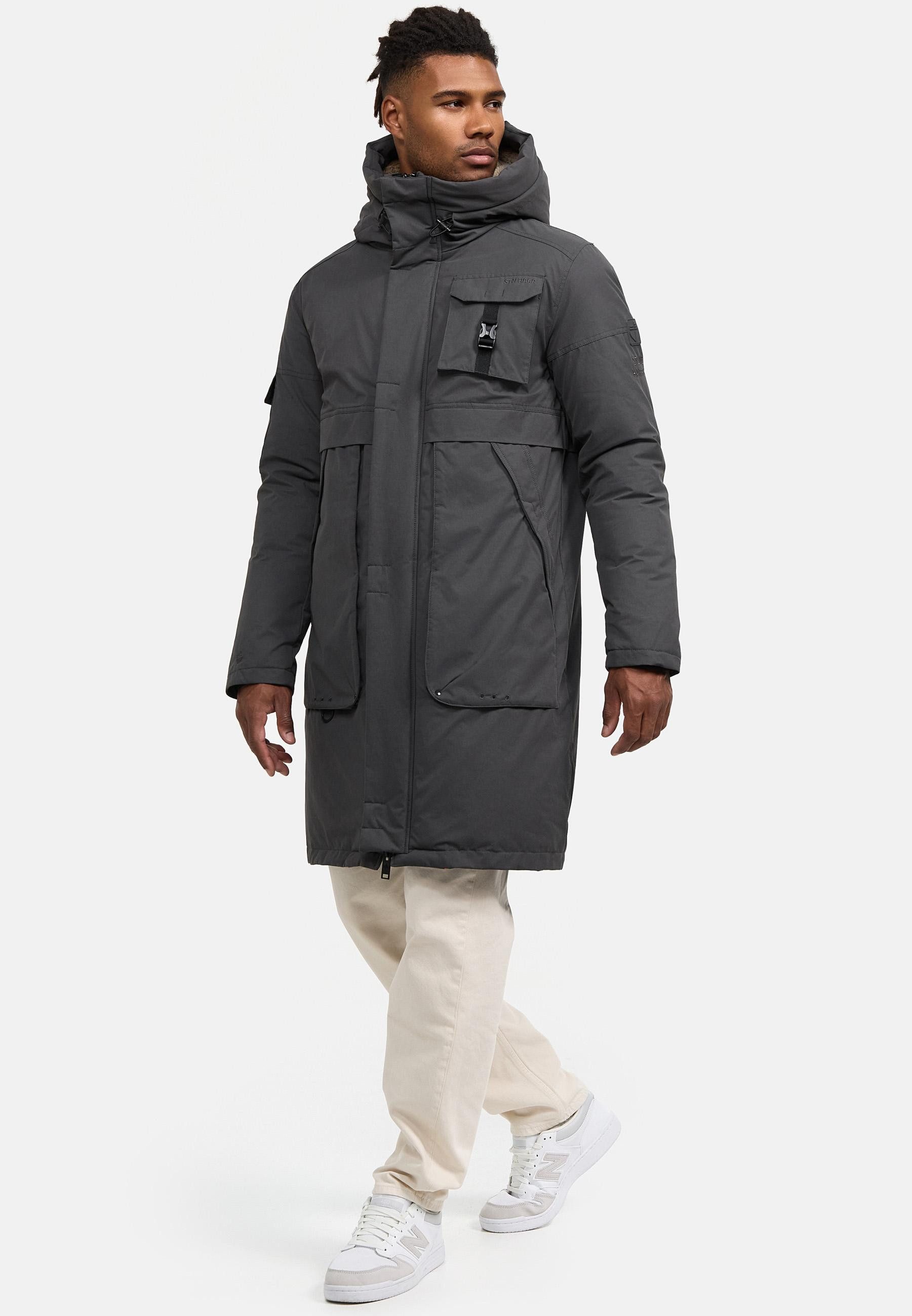 Stone Harbour Wintermantel Cyriaan XX Langer Herren Winterparka mit großen Eingrifftaschen